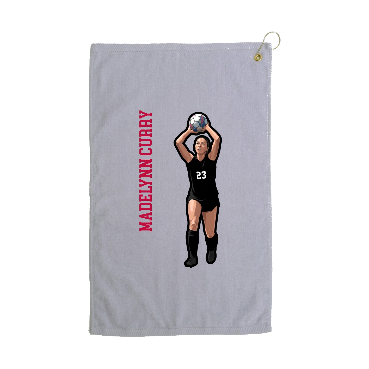 Golf Towel — Name Vertical in Grey
