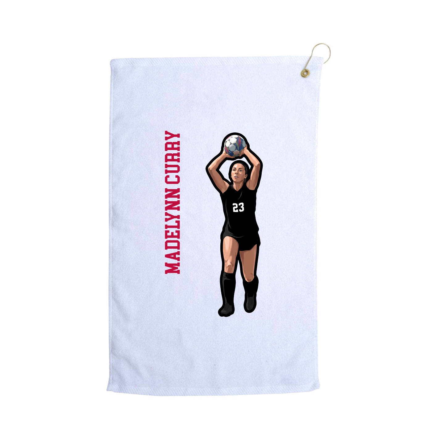 Golf Towel — Name Vertical in White