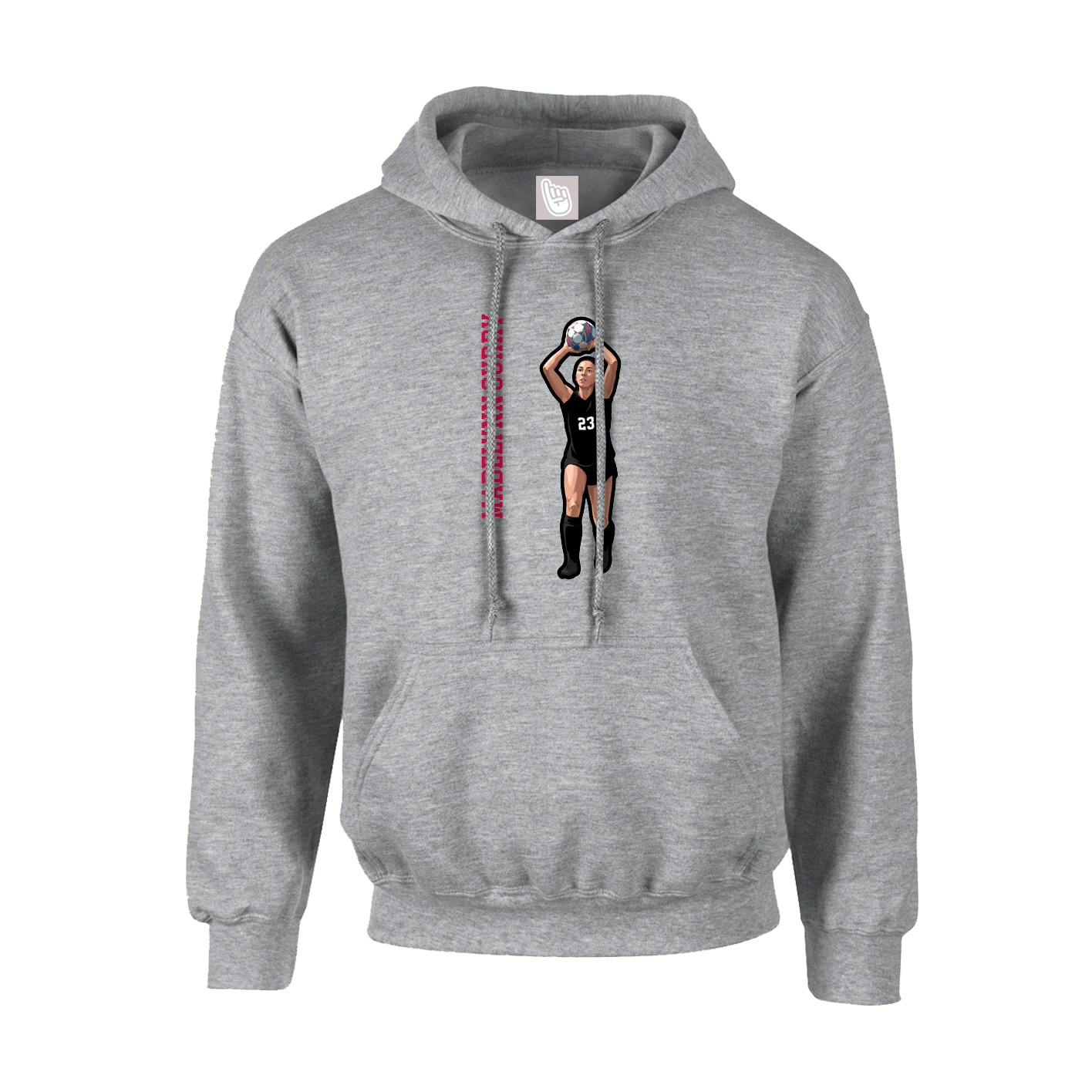 Youth Hoodie — Name Vertical in Grey