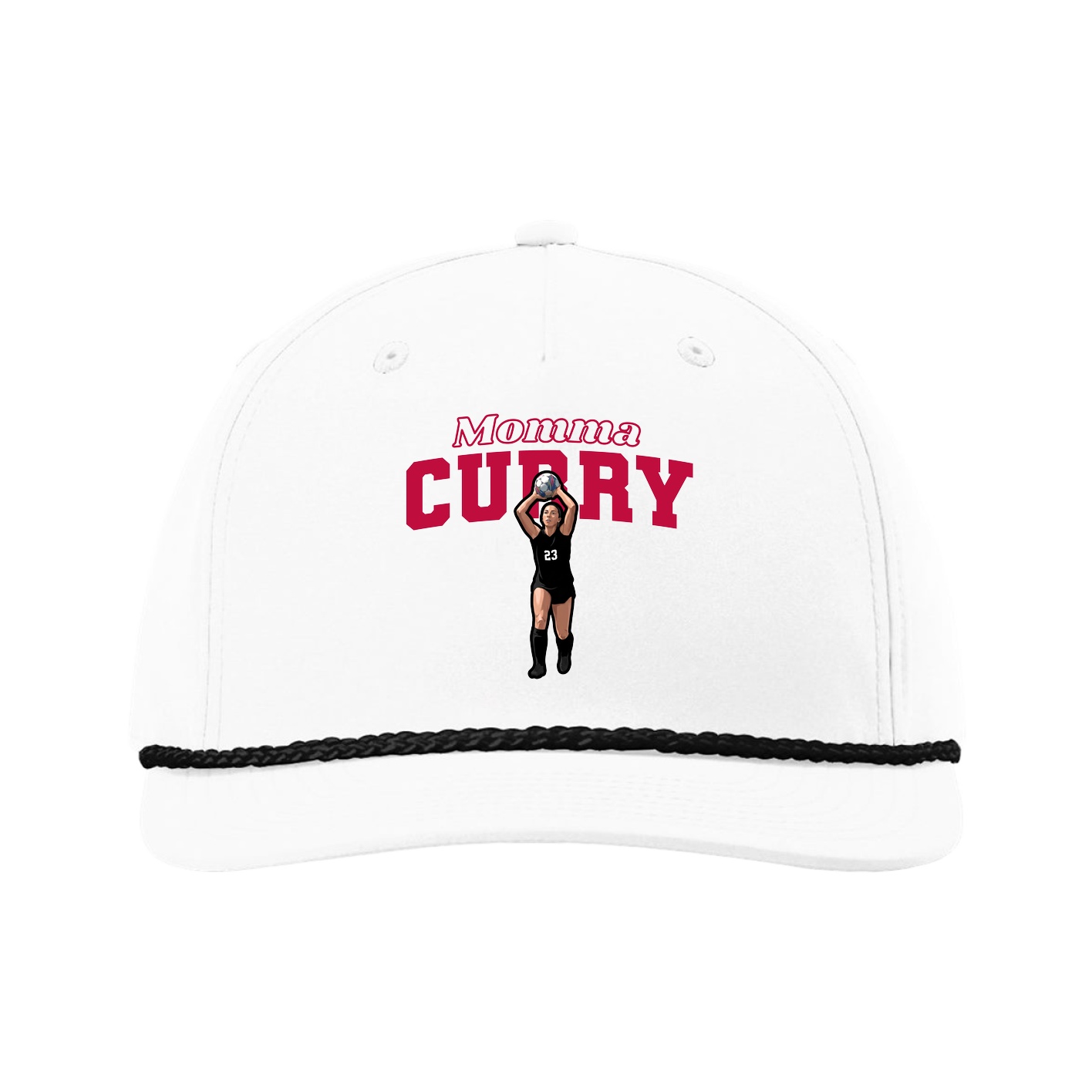 Five-Panel Classic Rope Cap — Mothers Day Block in White