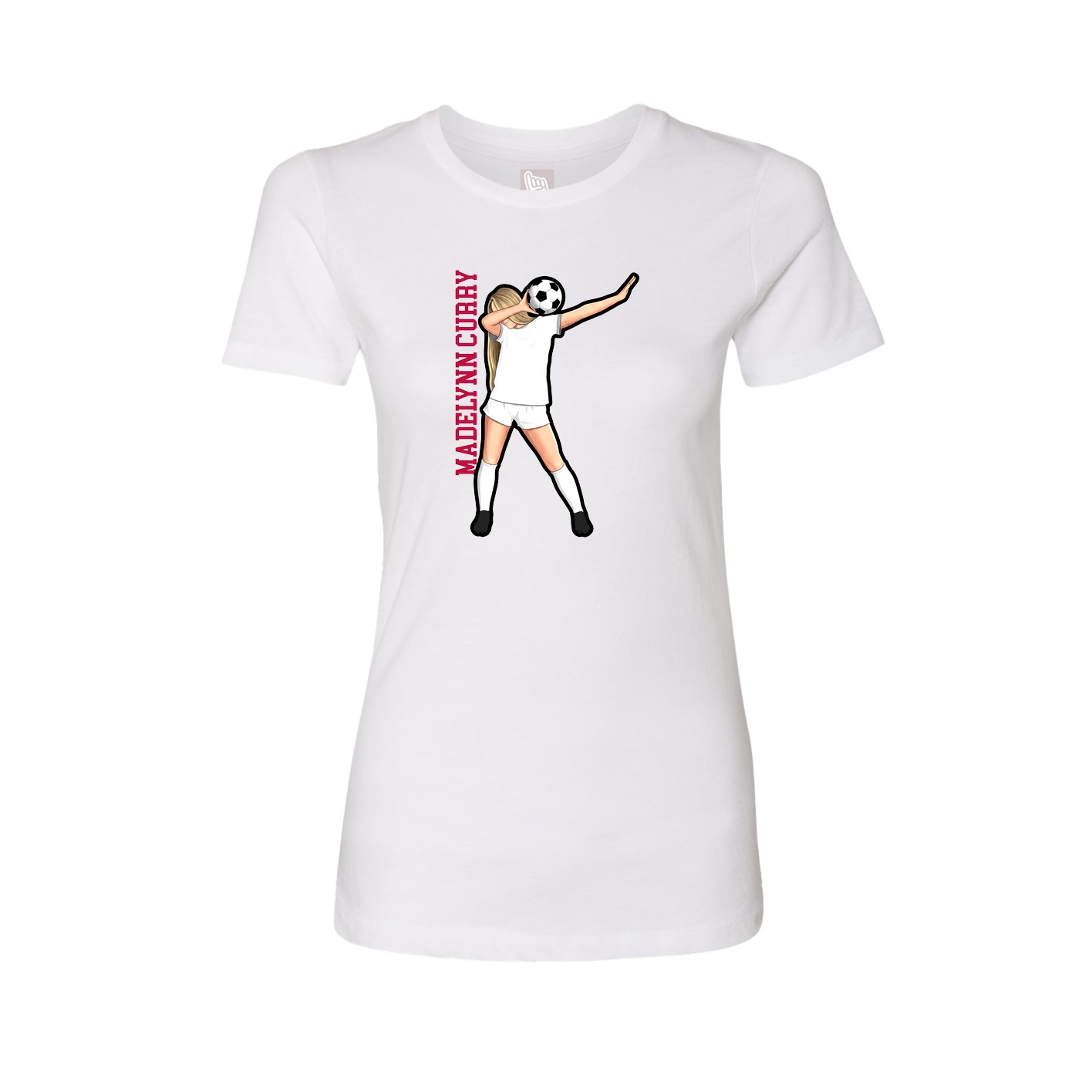 Womens Tee — Name Vertical in White