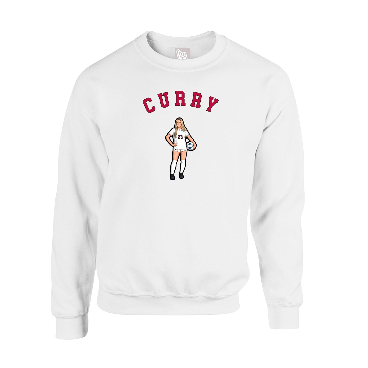 Fleece Crew — Shirsey Arch in White