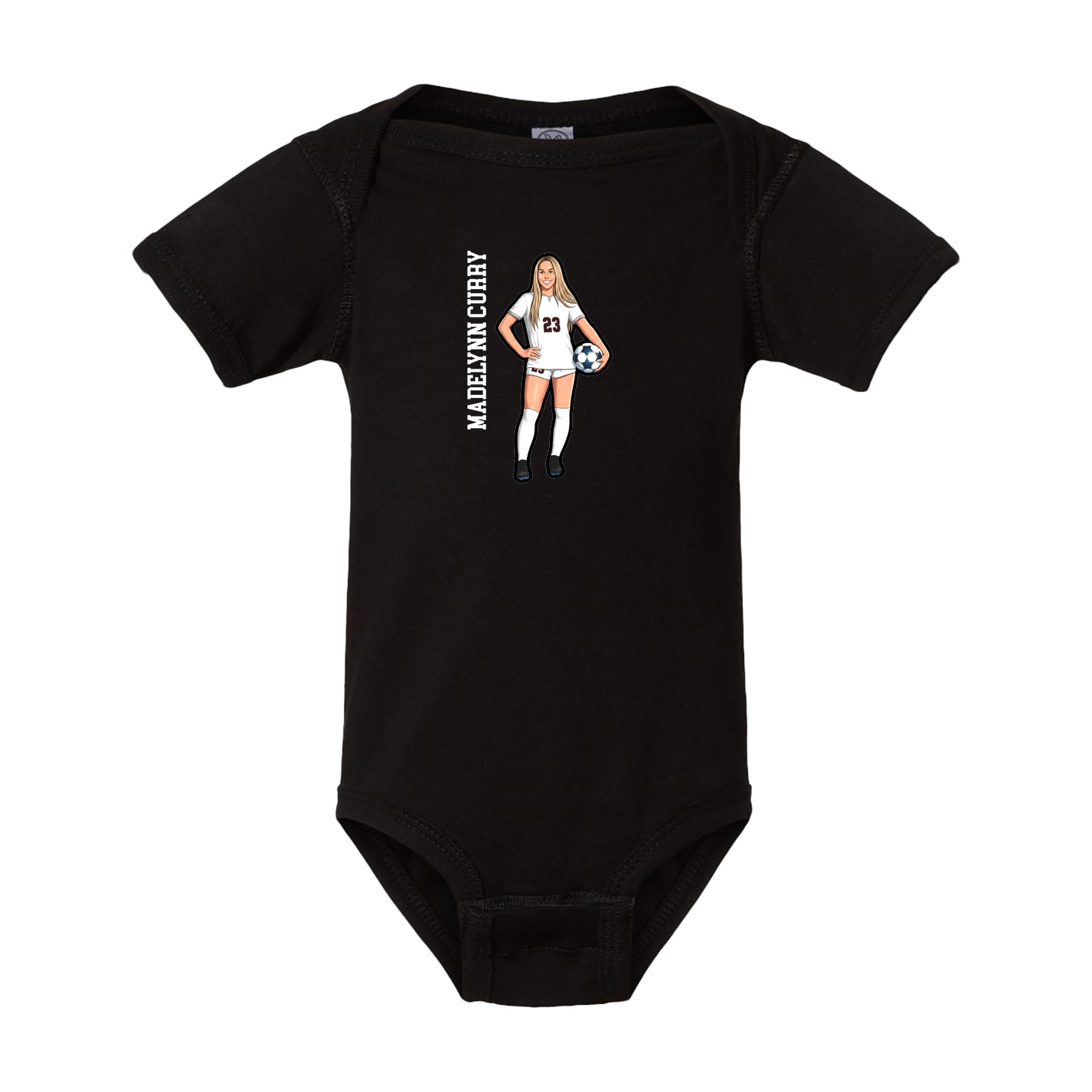 Baby Onesie — Name Vertical in Black