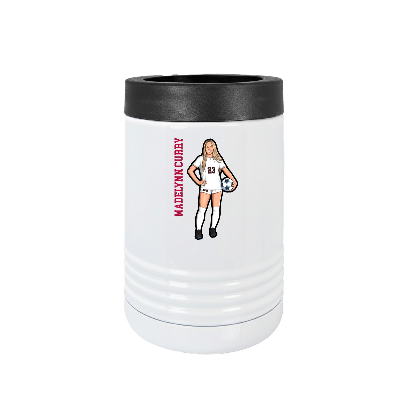Beverage Holder — Name Vertical in White