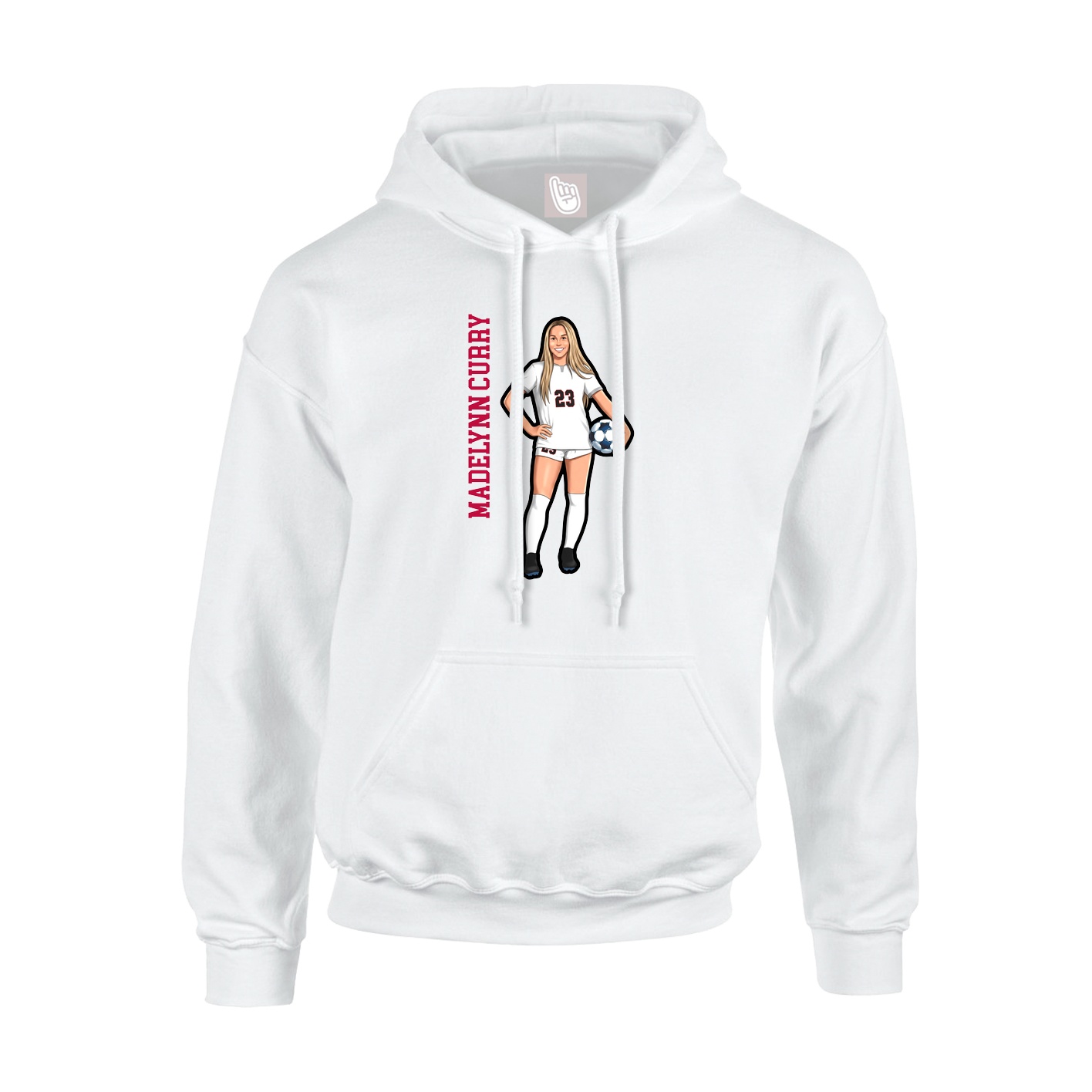 Hoodie — Name Vertical in White