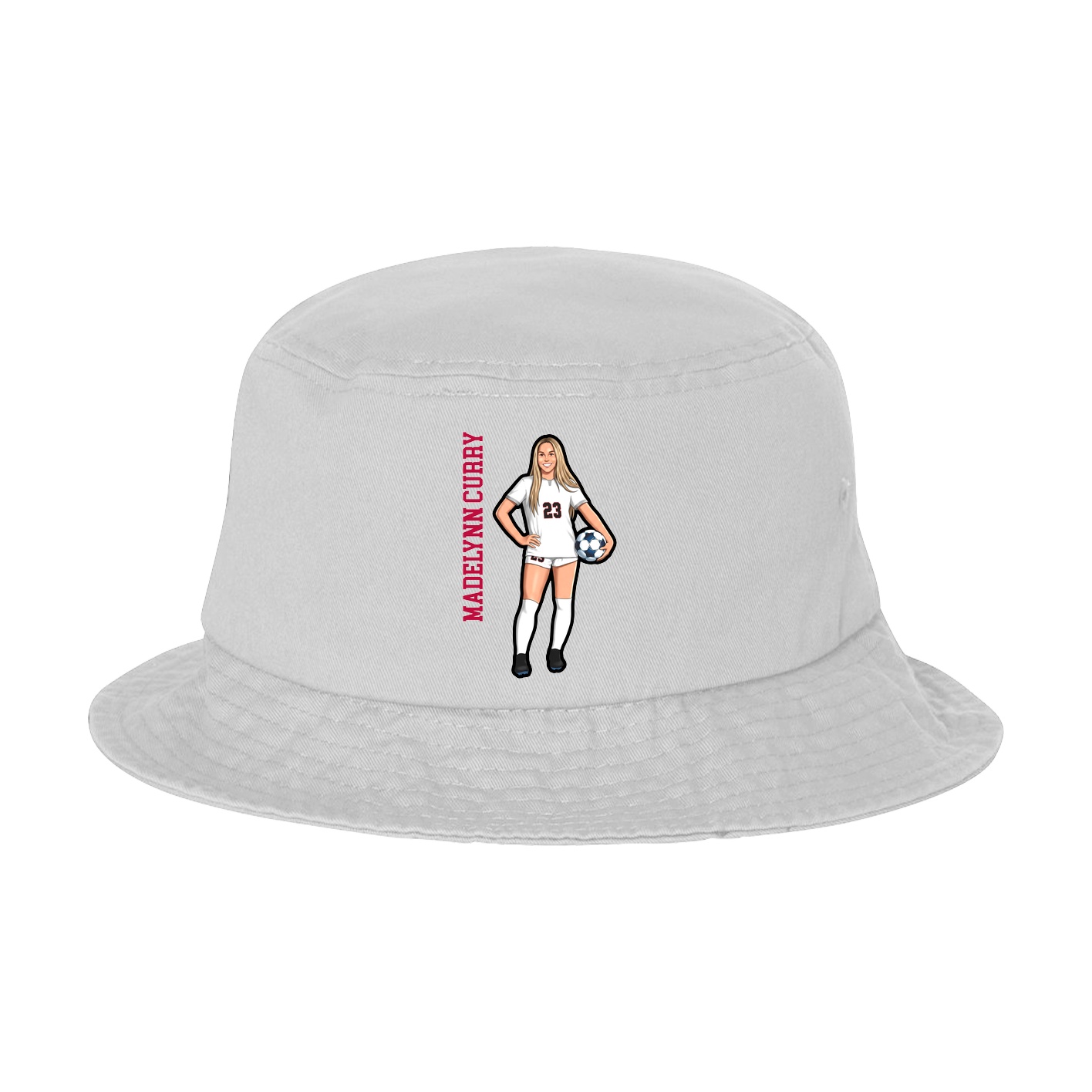 Bucket Cap — Name Vertical in White
