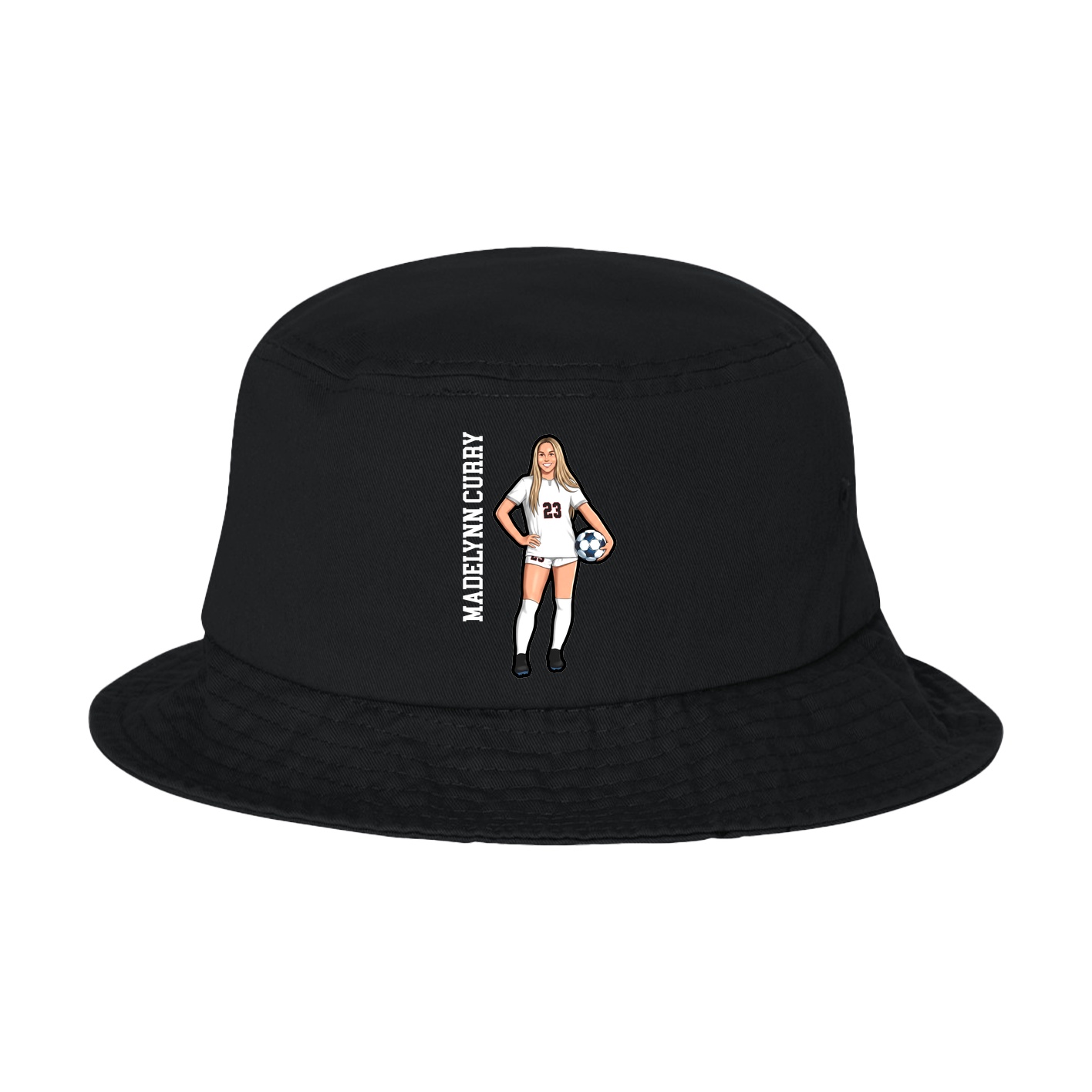 Bucket Cap — Name Vertical in Black