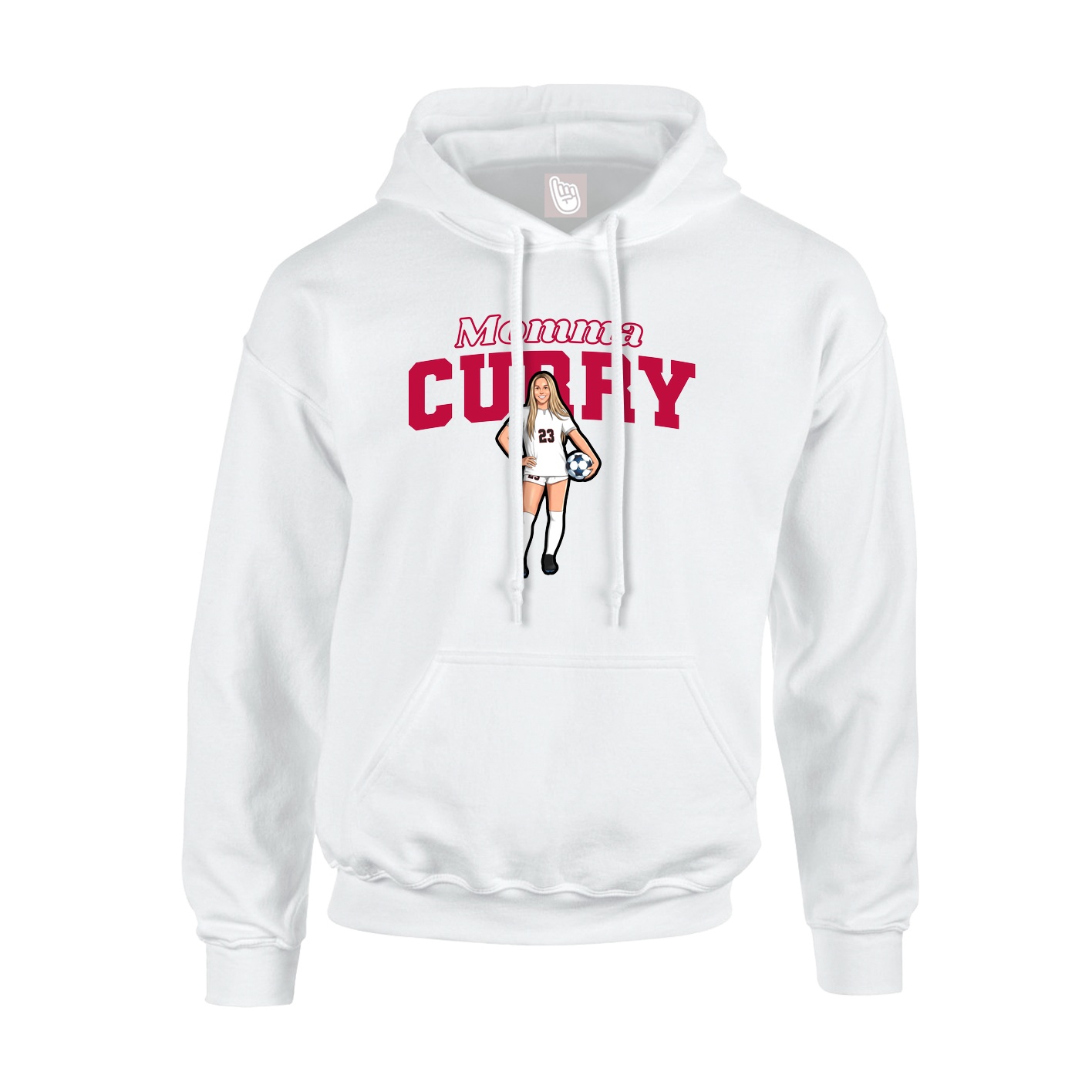 Youth Hoodie — Mothers Day Block in White