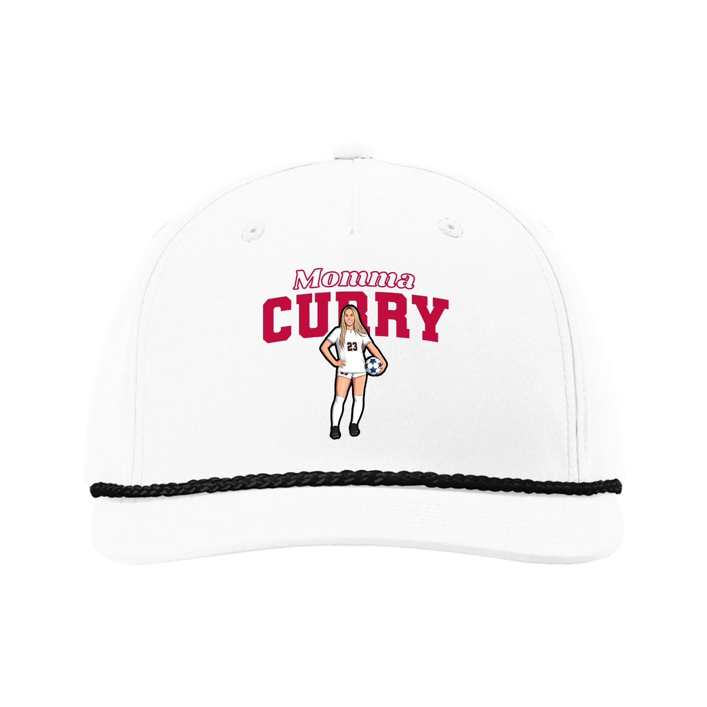 Five-Panel Classic Rope Cap — Mothers Day Block in White