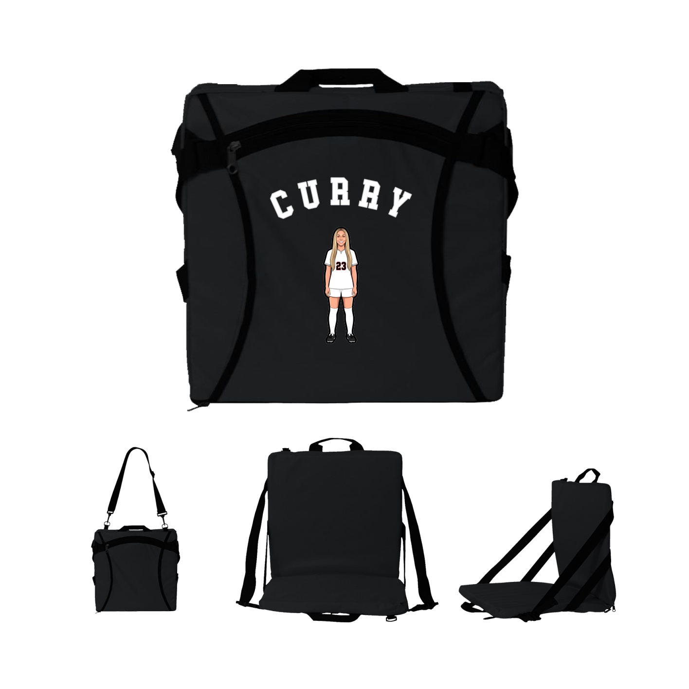 Folding Stadium Seat — Shirsey Arch in Black
