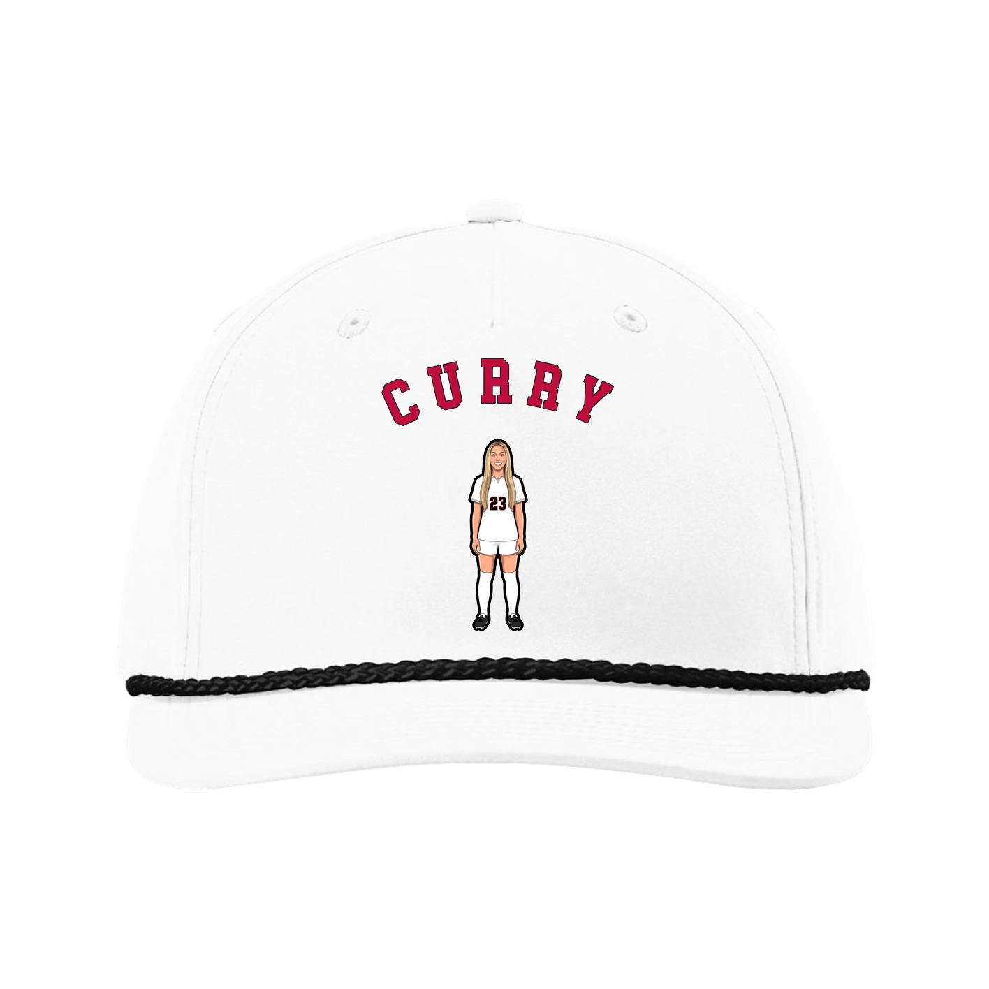 Five-Panel Classic Rope Cap — Shirsey Arch in White