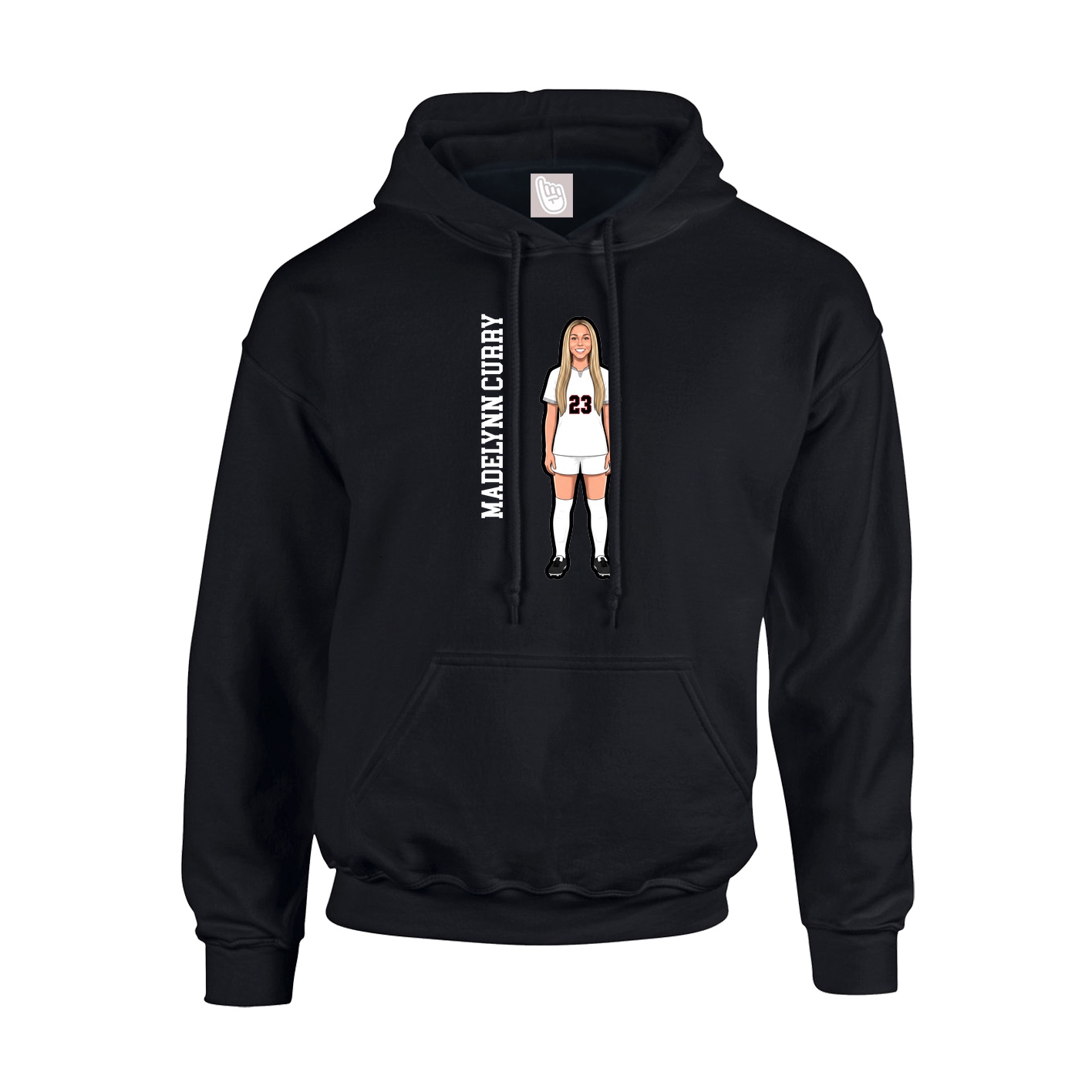 Youth Hoodie — Name Vertical in Black