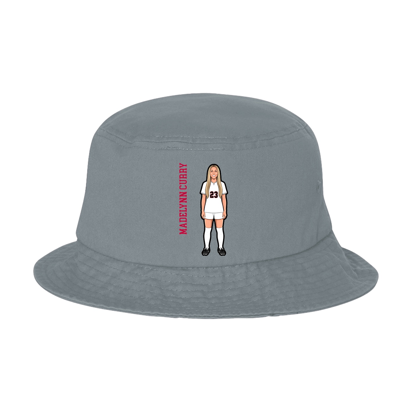 Bucket Cap — Name Vertical in Grey