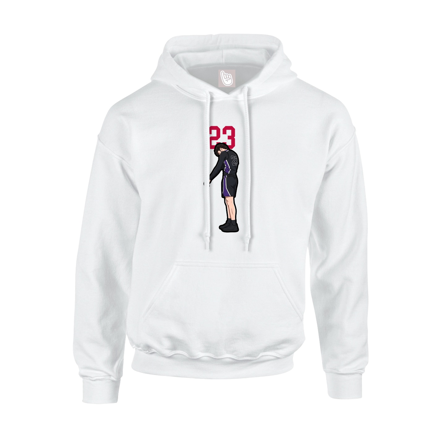 Youth Hoodie — Number Top in White