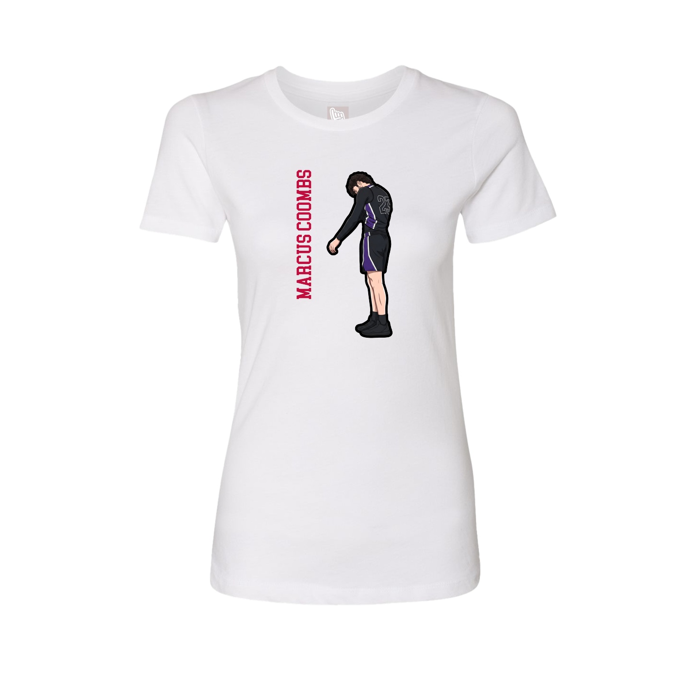 Womens Tee — Name Vertical in White