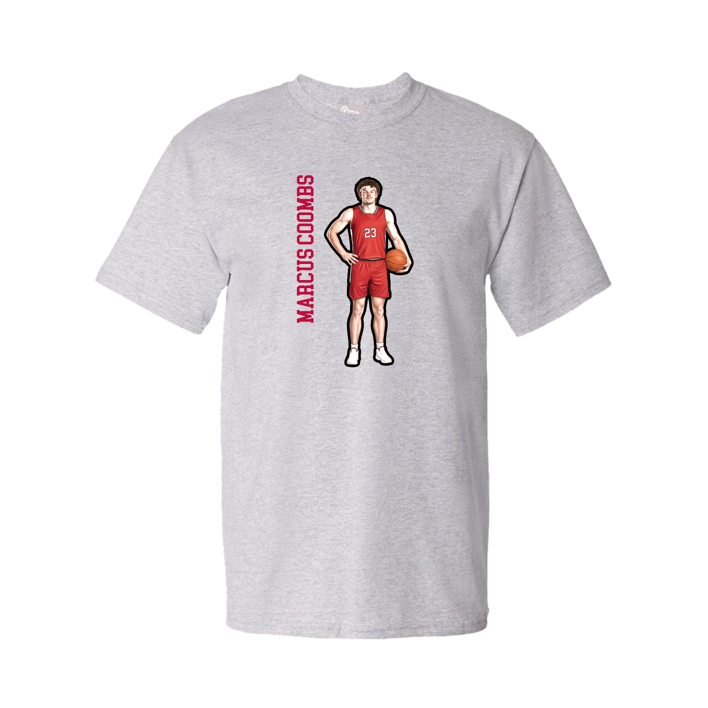 Youth Tee — Name Vertical in Grey