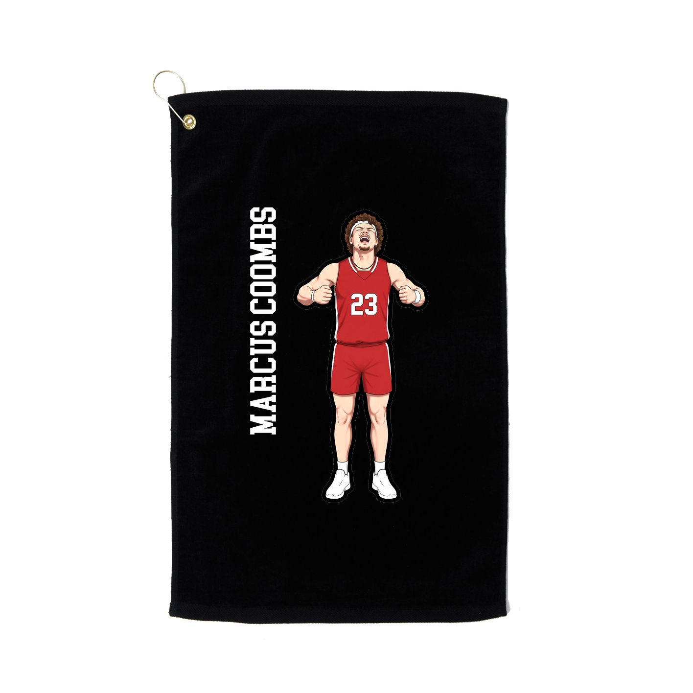 Golf Towel — Name Vertical in Black