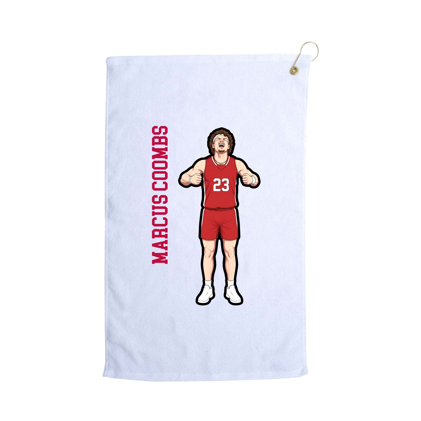 Golf Towel — Name Vertical in White