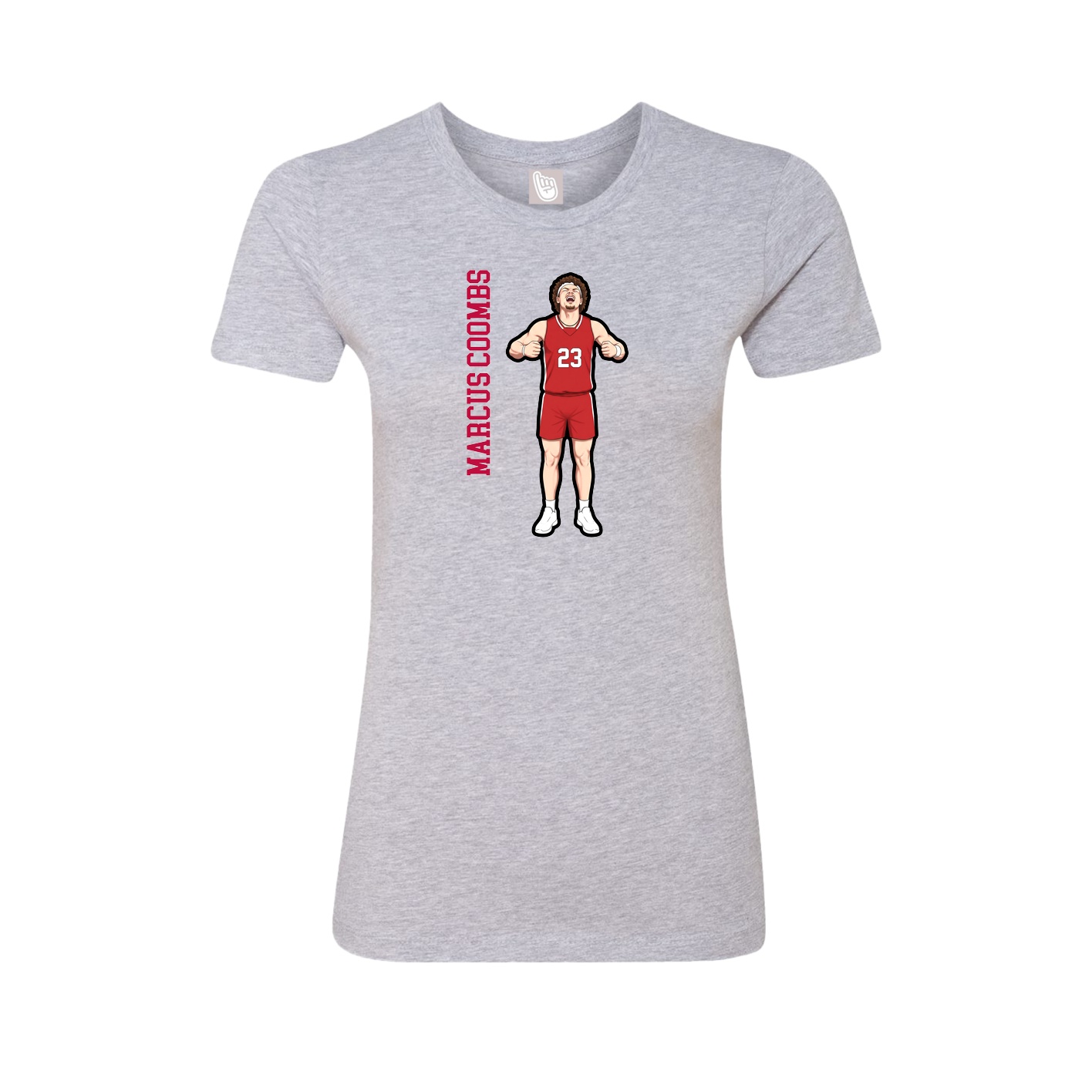 Womens Tee — Name Vertical in Grey