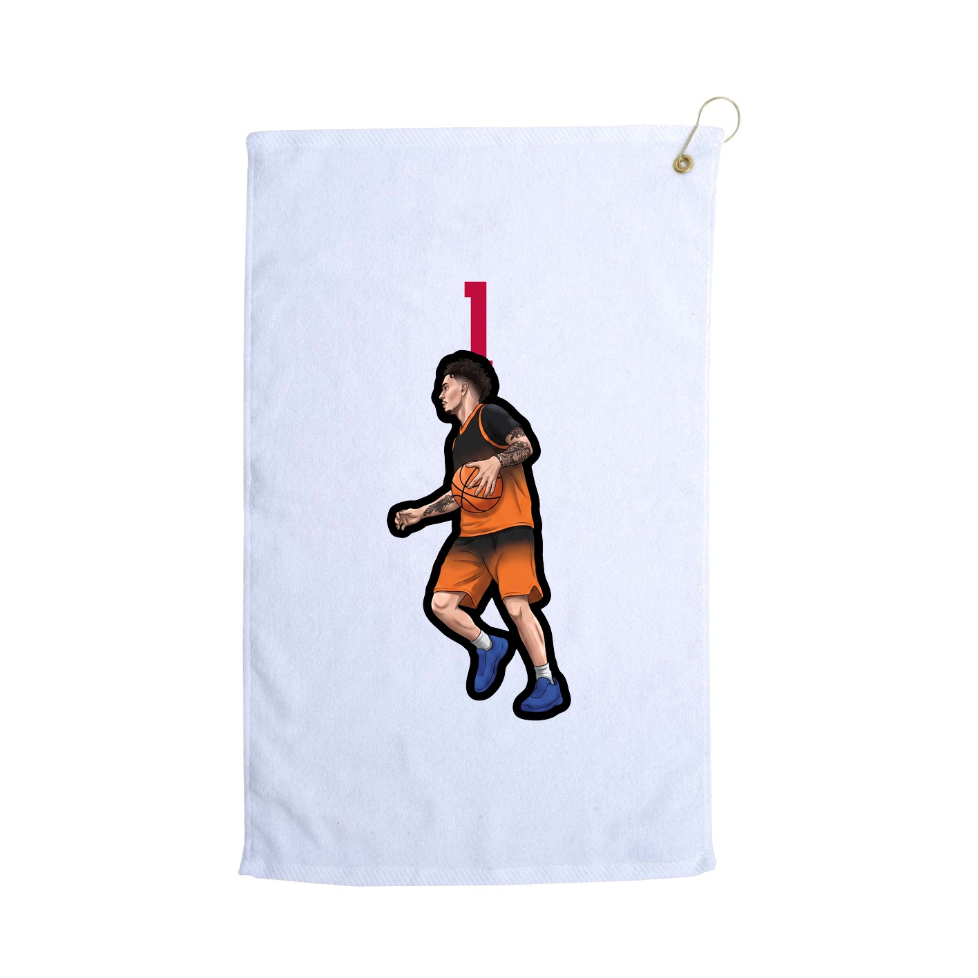Golf Towel — Number Top in White