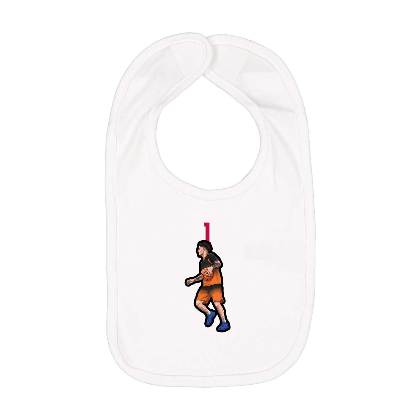 Infant Bib — Number Top in White