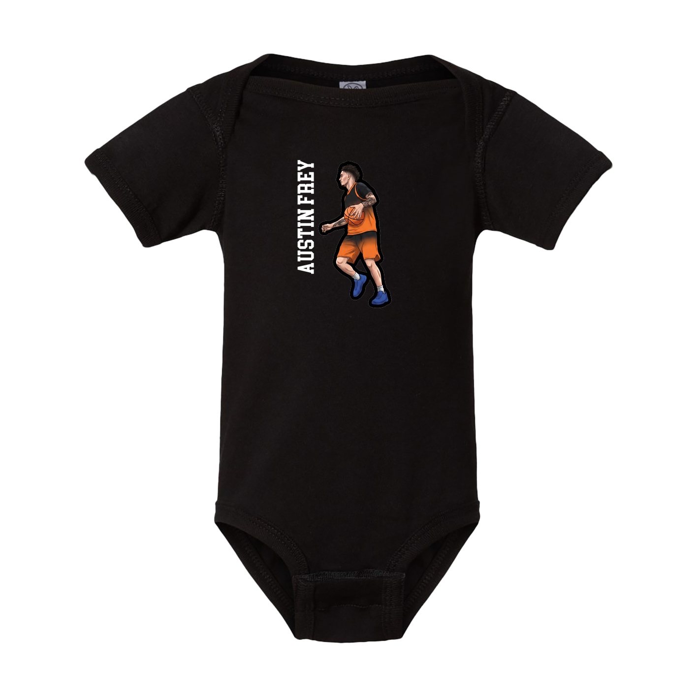 Baby Onesie — Name Vertical in Black