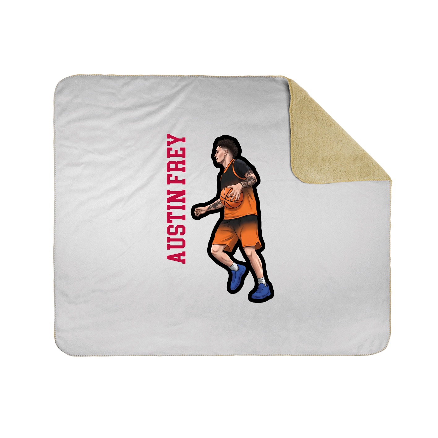 Throw Blanket — Name Vertical in White