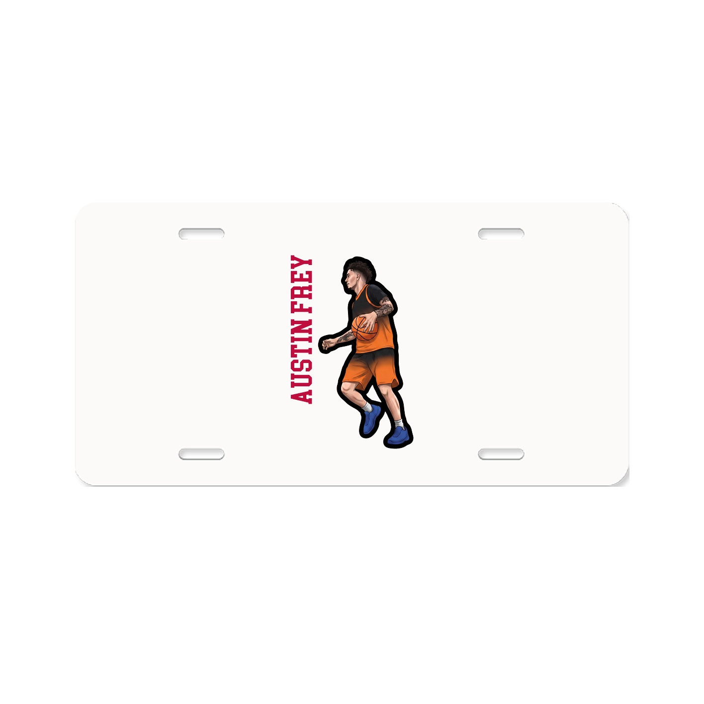 License Plate — Name Vertical in Classic