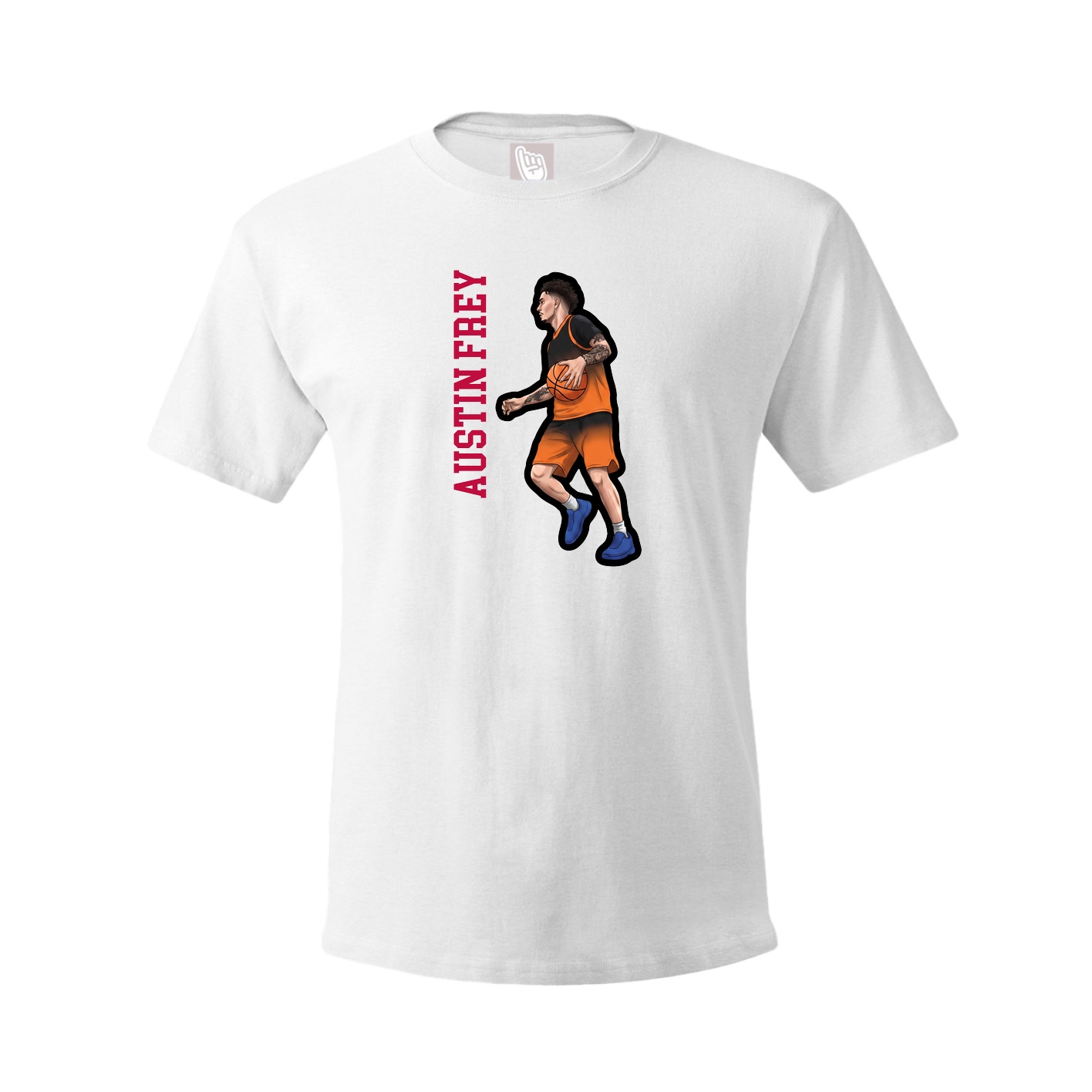 Youth Tee — Name Vertical in White
