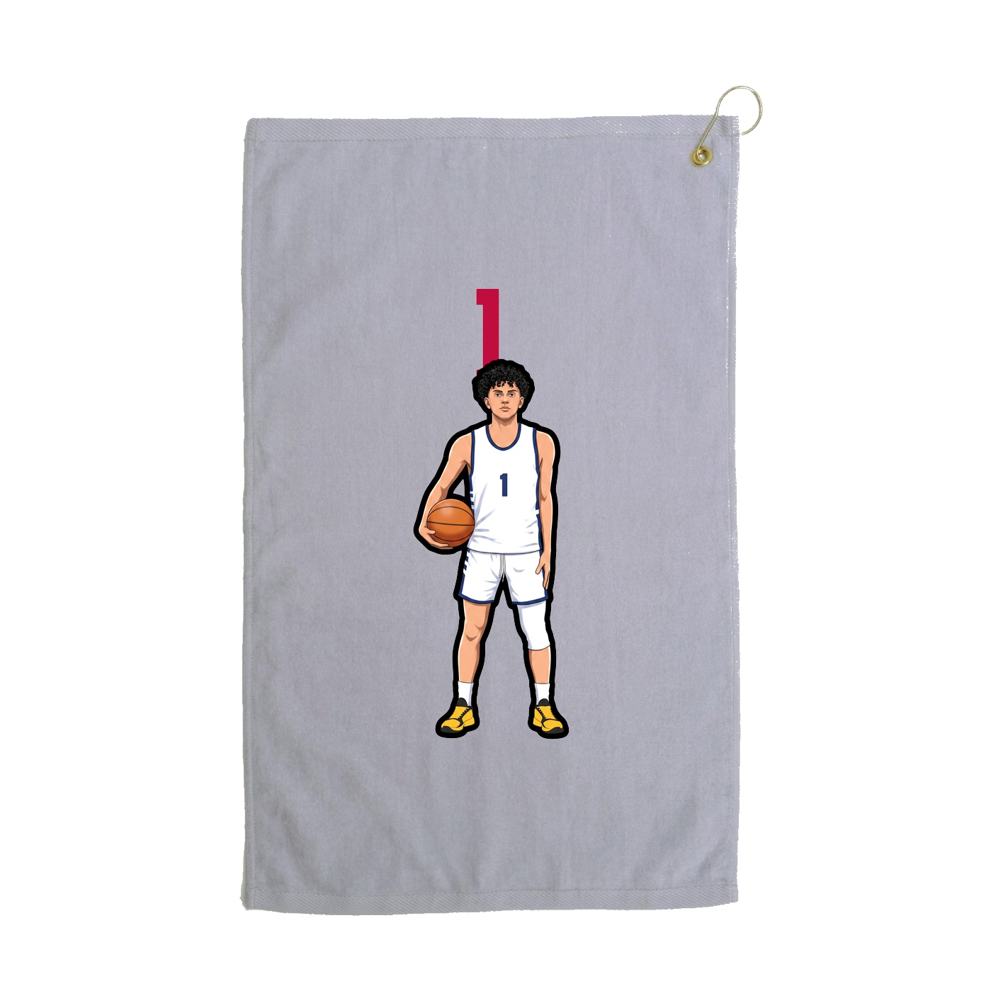 Golf Towel — Number Top in Grey