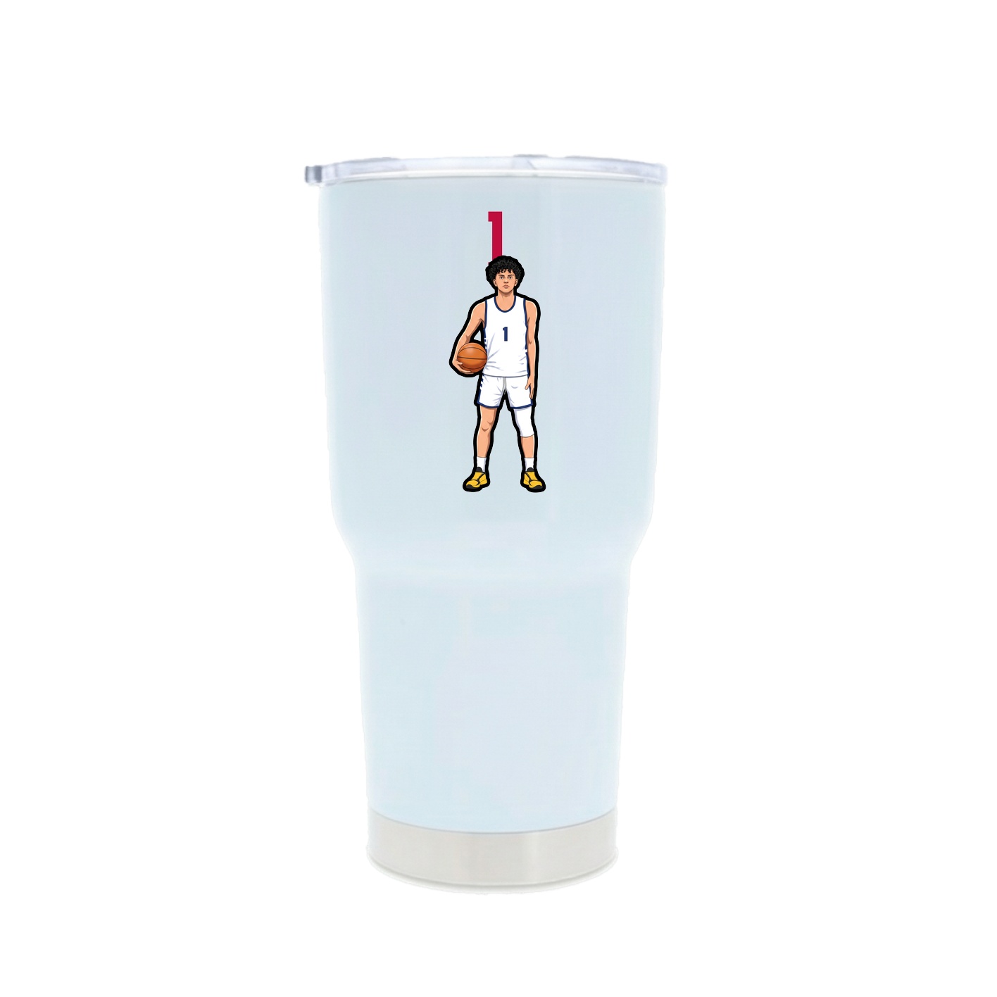 30oz Stainless Steel Tumbler — Number Top in White