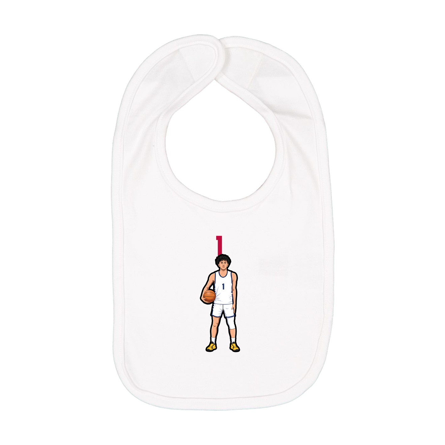Infant Bib — Number Top in White