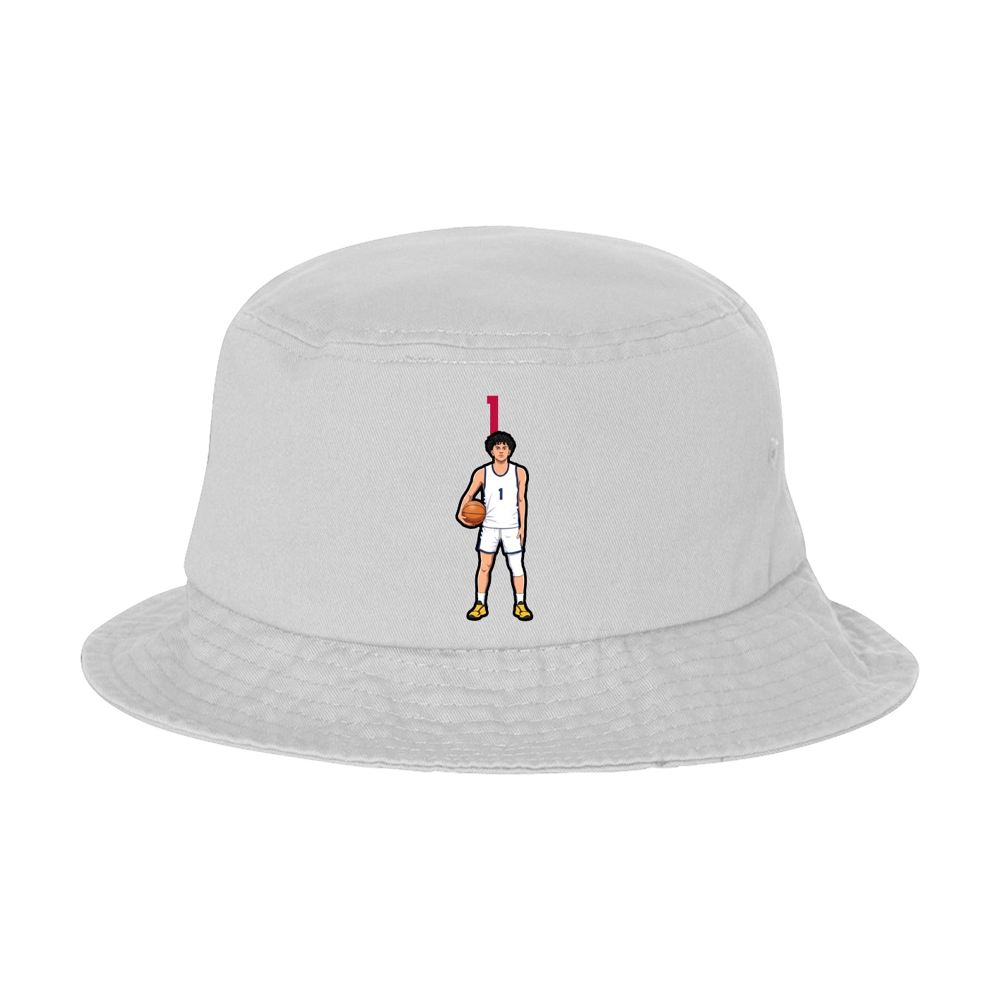Bucket Cap — Number Top in White