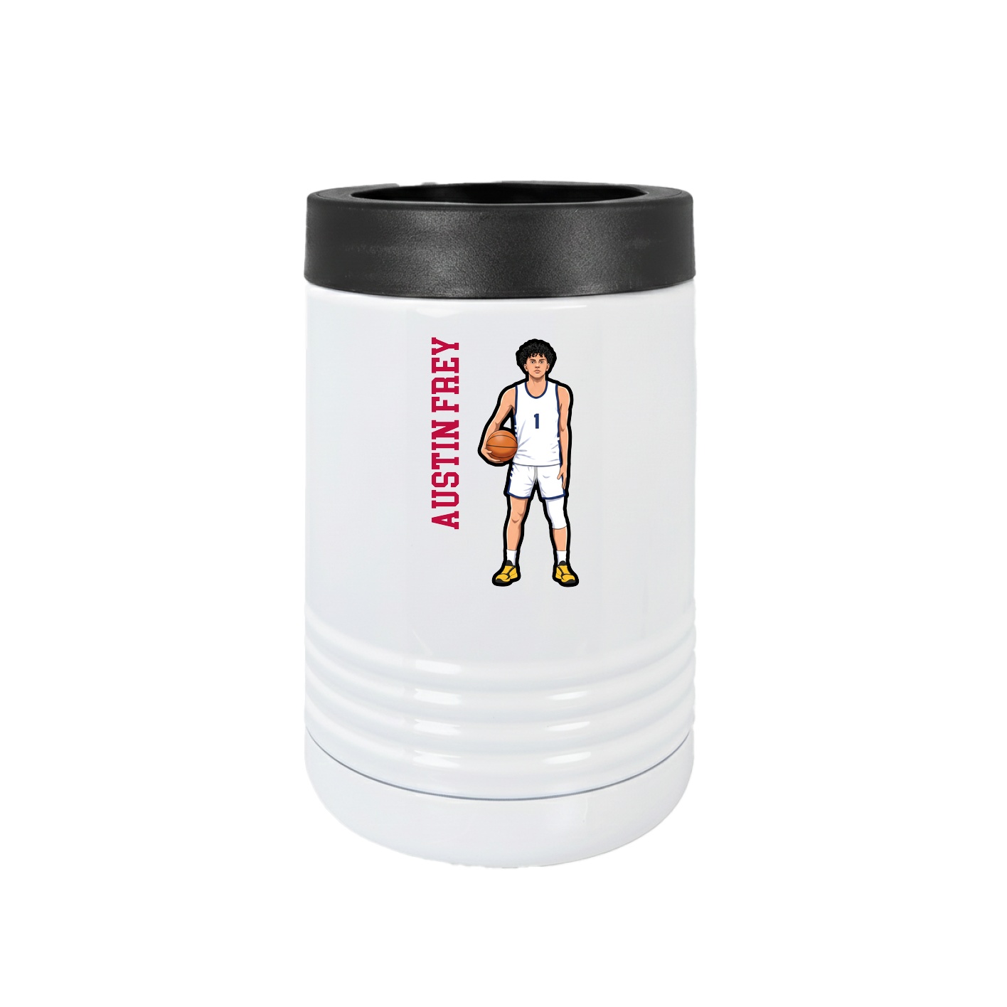 Beverage Holder — Name Vertical in White
