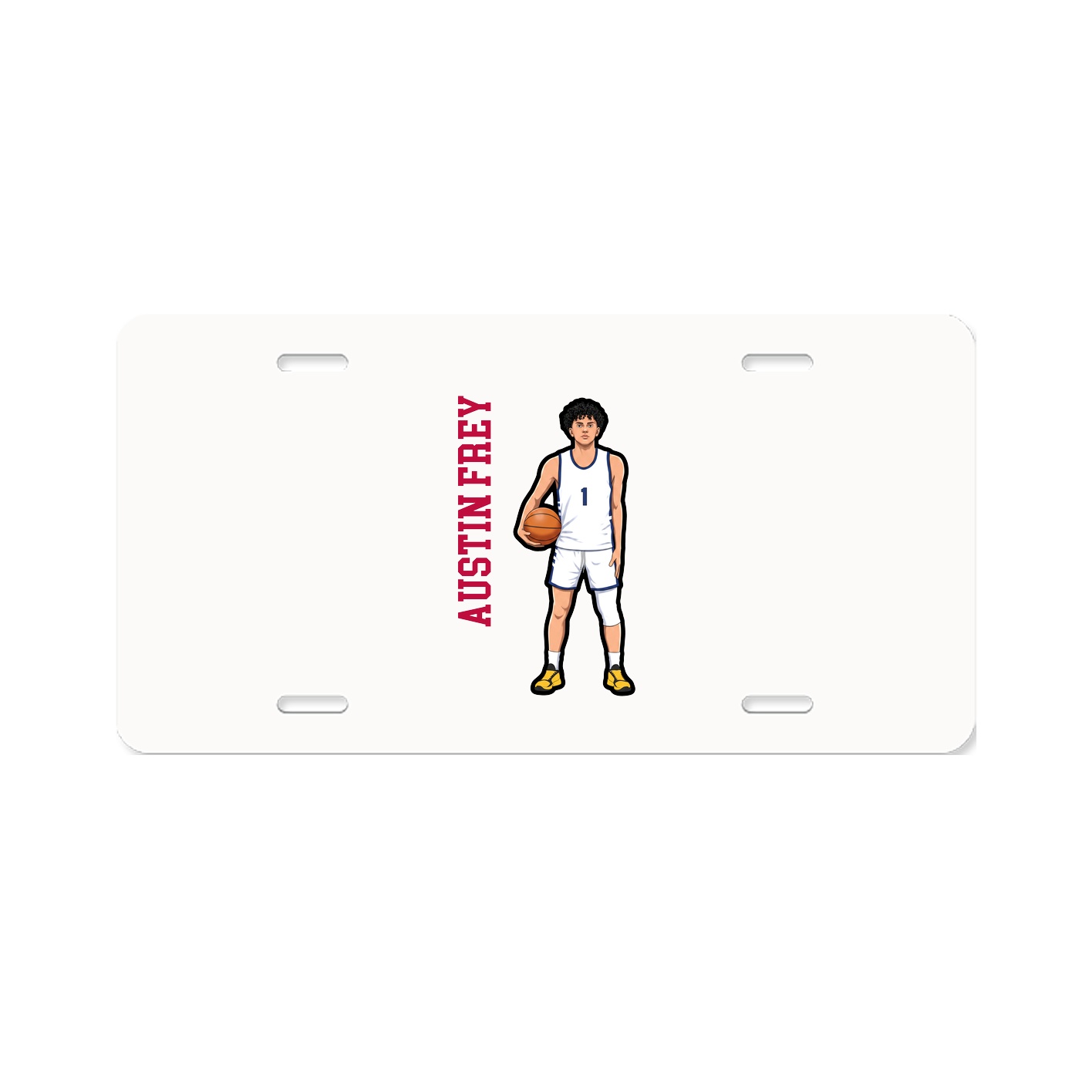 License Plate — Name Vertical in Classic
