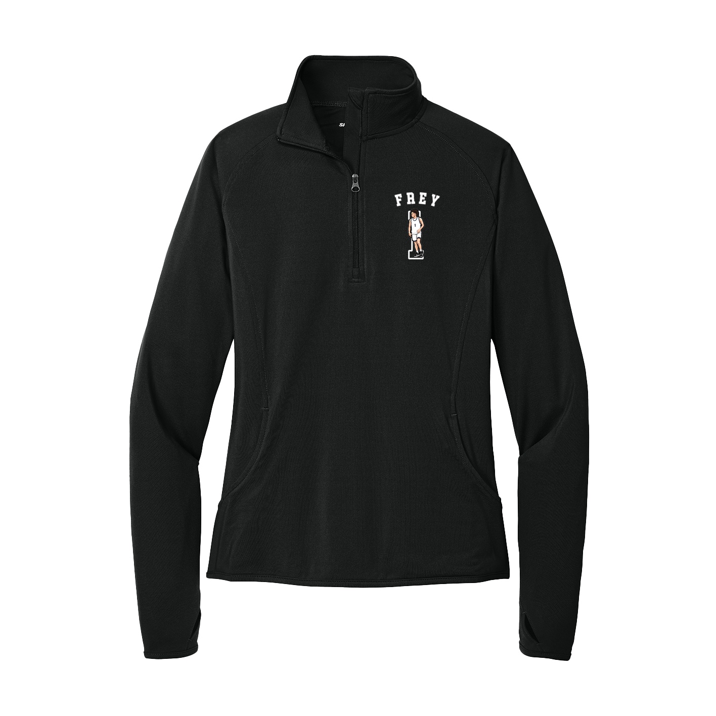 Women's Q-Zip Pullover — Shirsey Arch in Black