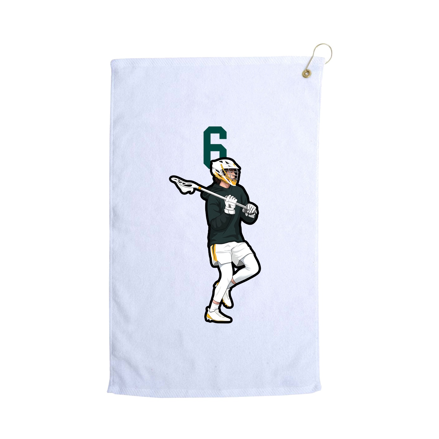Golf Towel — Number Top in White