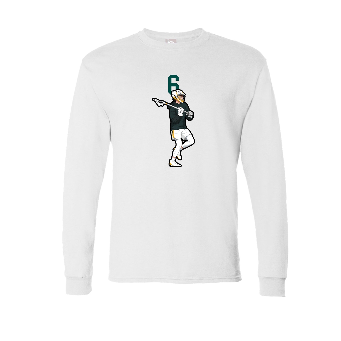 Long Sleeve Tee — Number Top in White