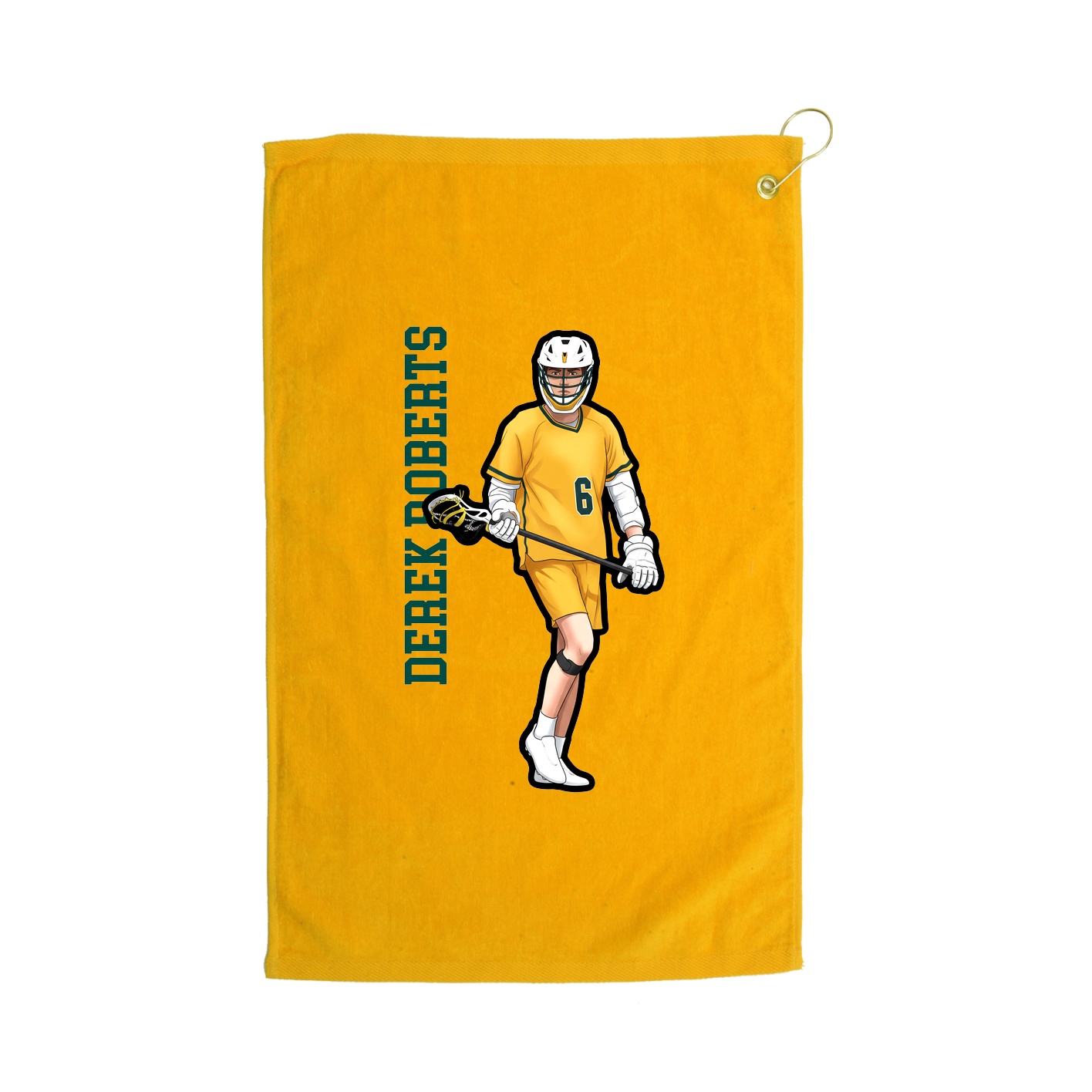 Golf Towel — Name Vertical in Gold