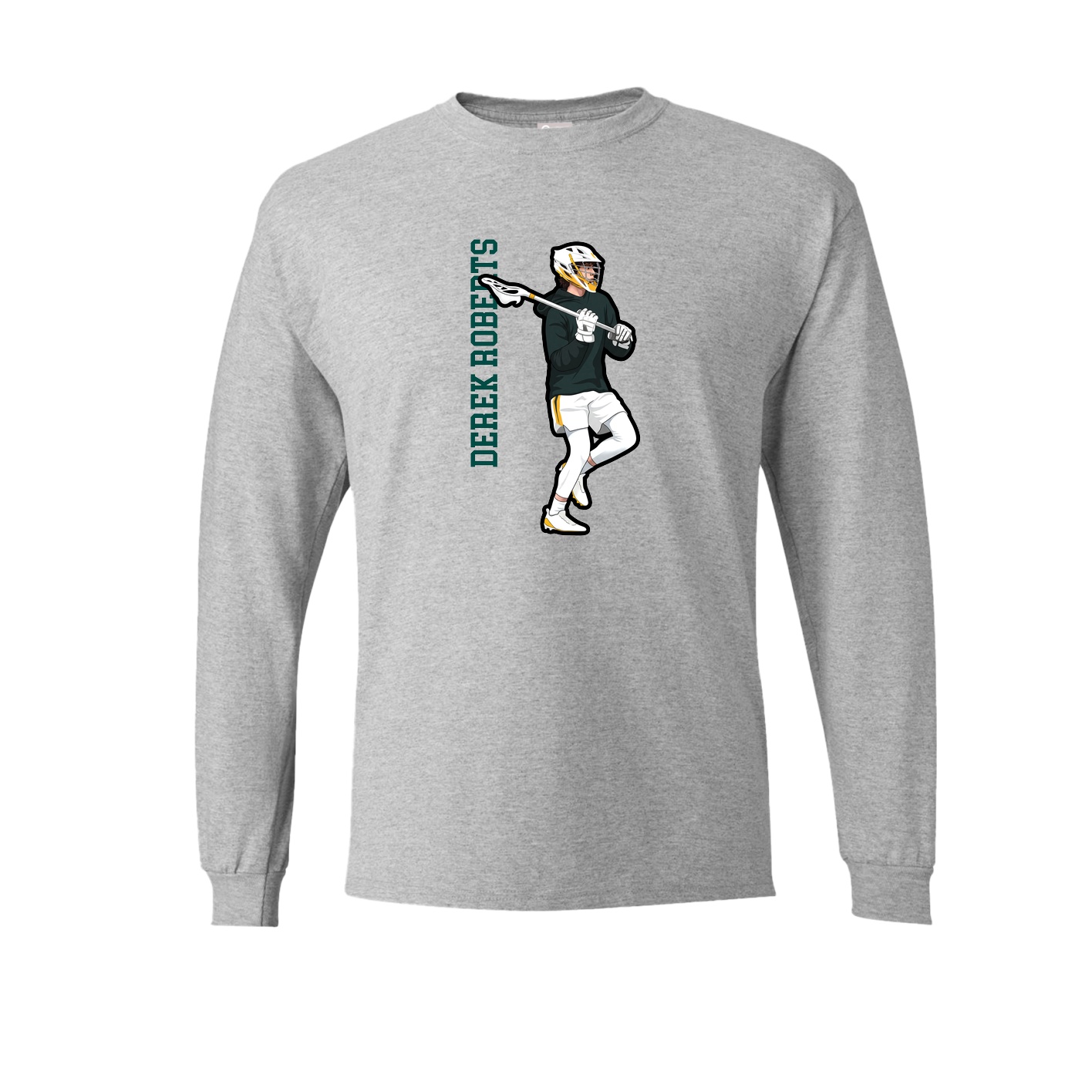 Long Sleeve Tee — Name Vertical in Grey