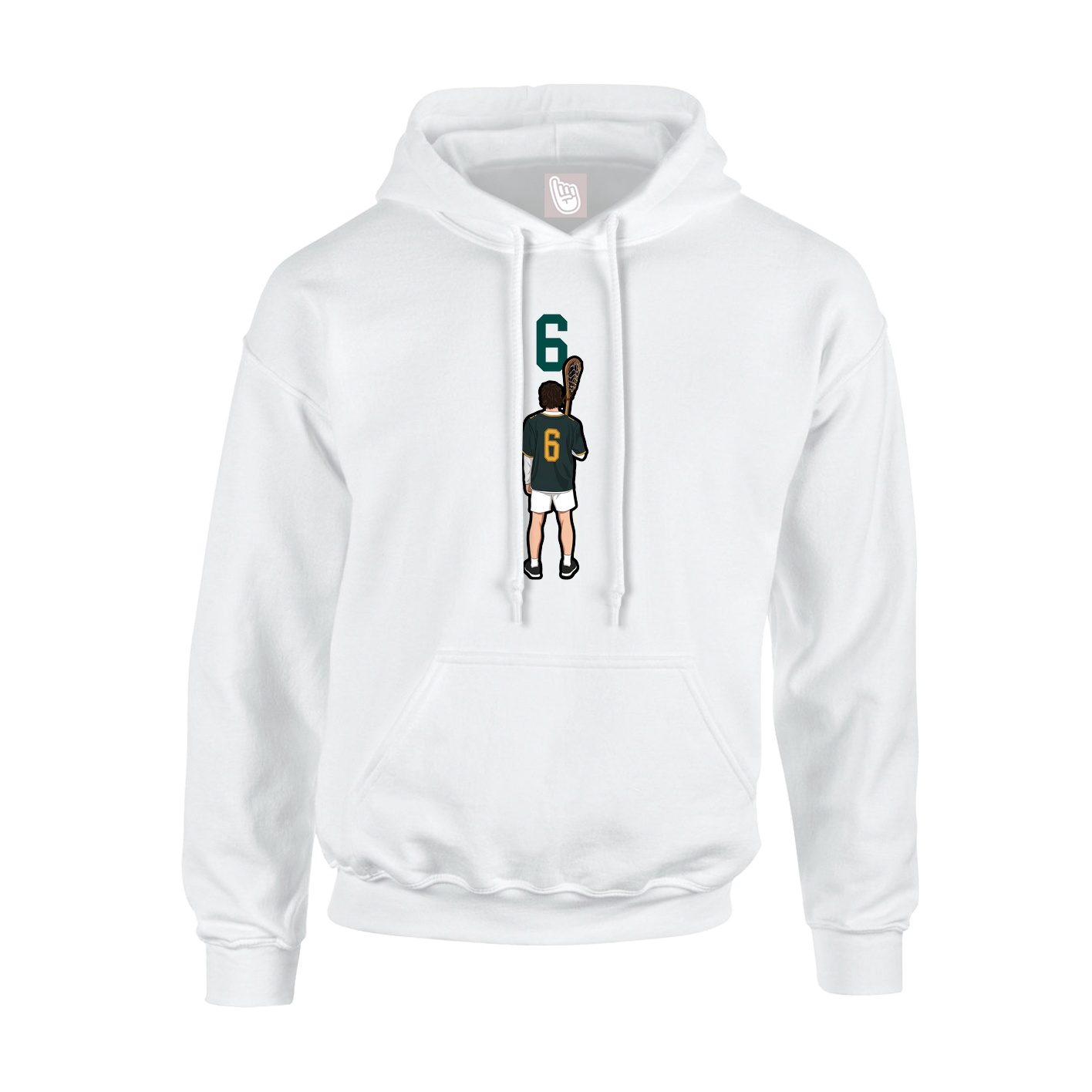 Youth Hoodie — Number Top in White