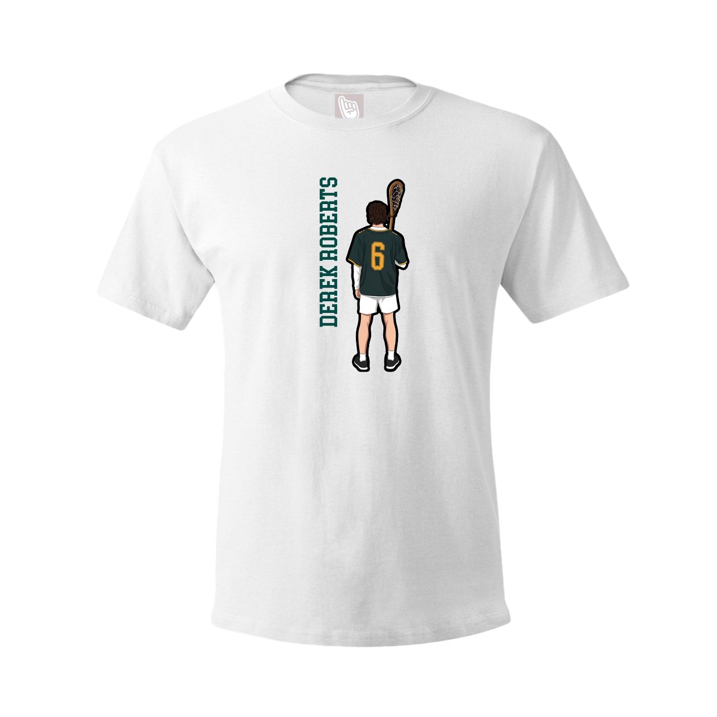 Tee — Name Vertical in White