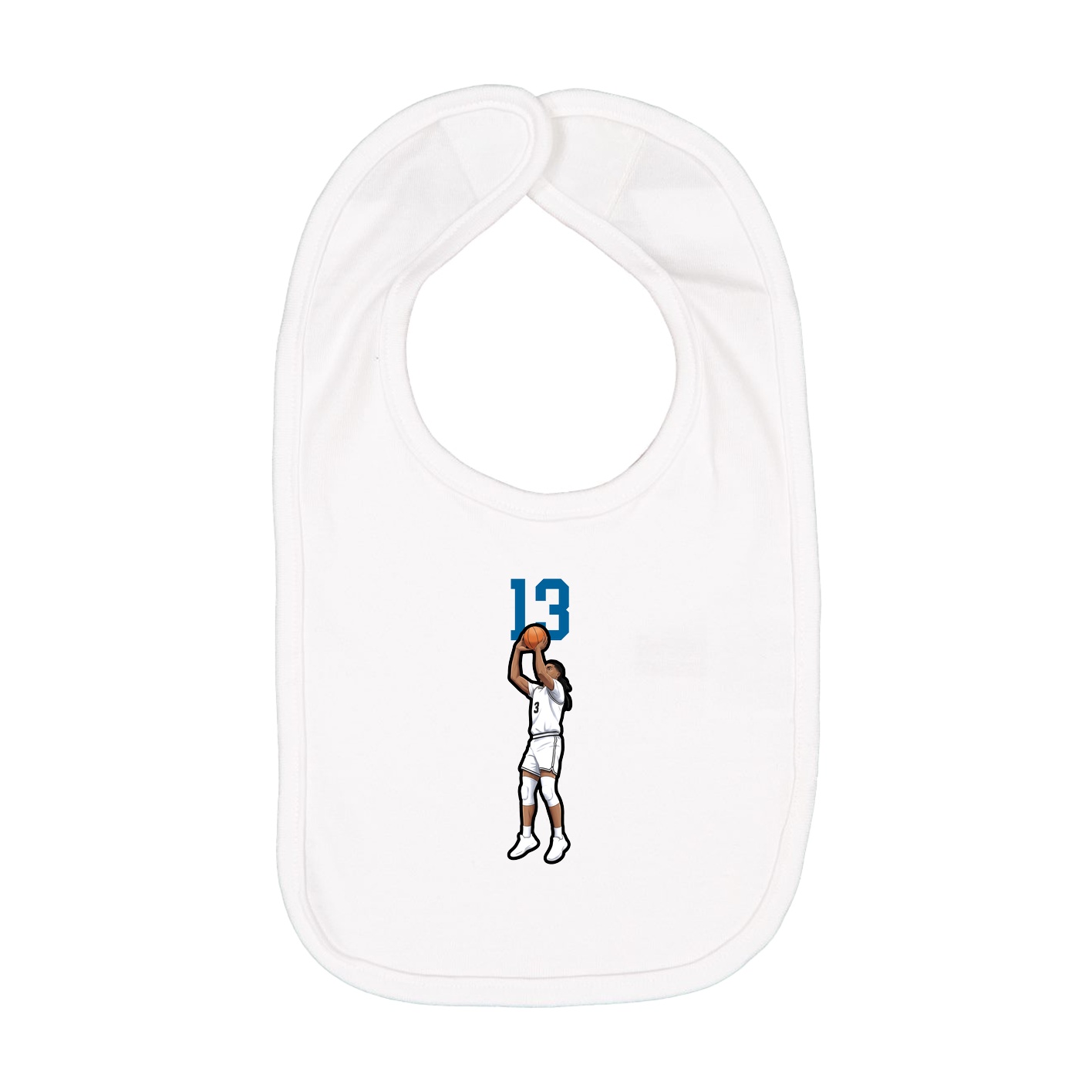 Infant Bib — Number Top in White