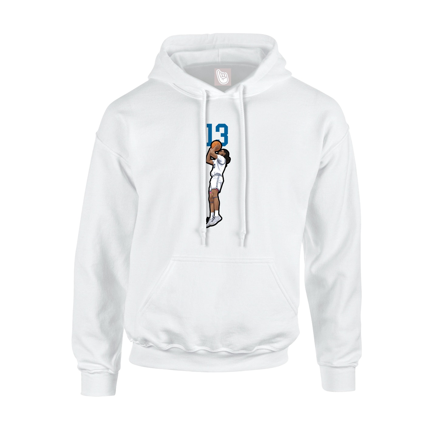 Youth Hoodie — Number Top in White