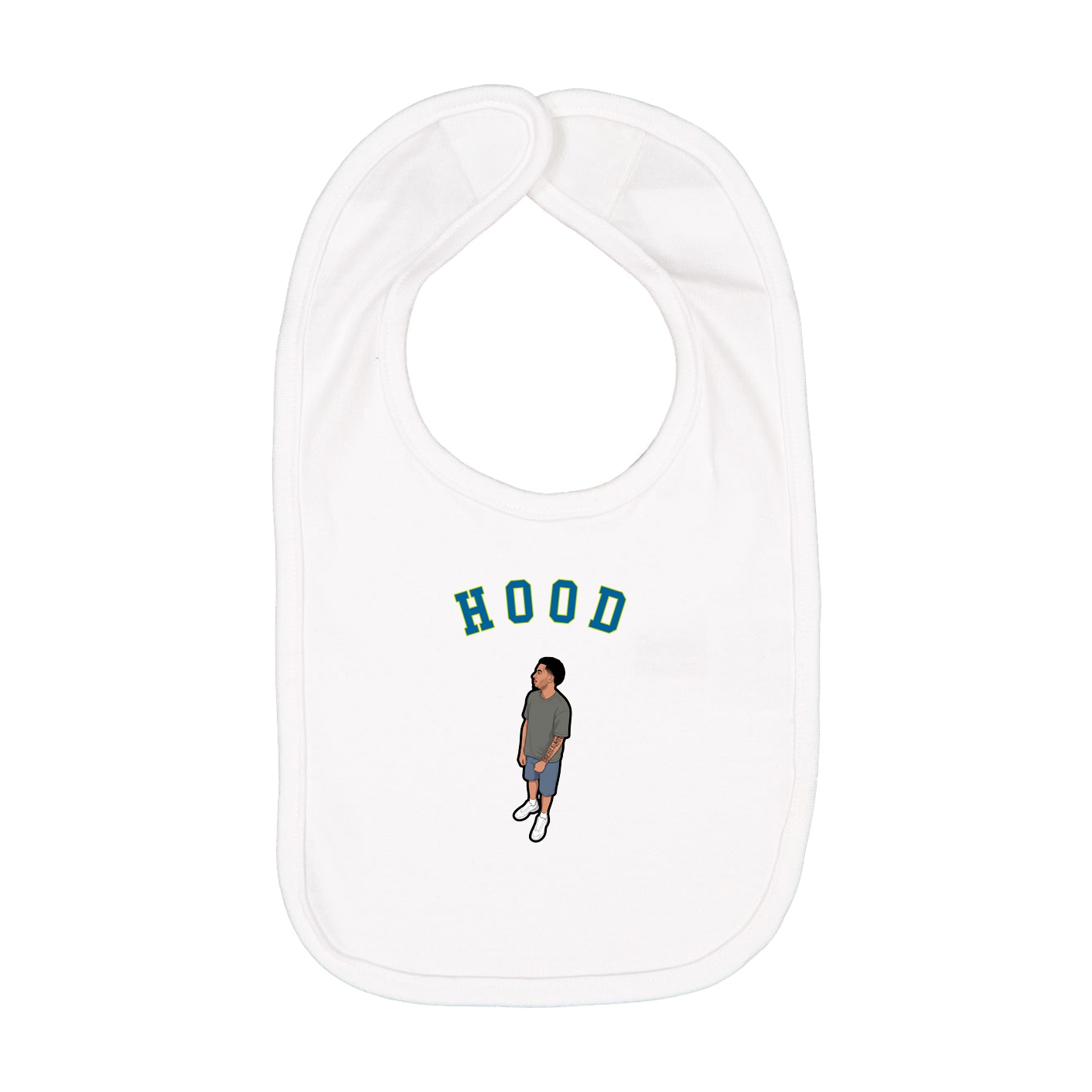 Infant Bib — Shirsey Arch in White