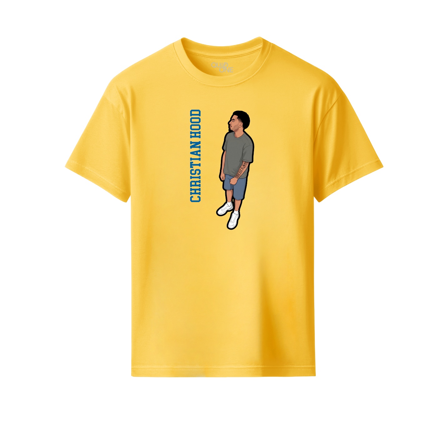 Youth Tee — Name Vertical in Yellow