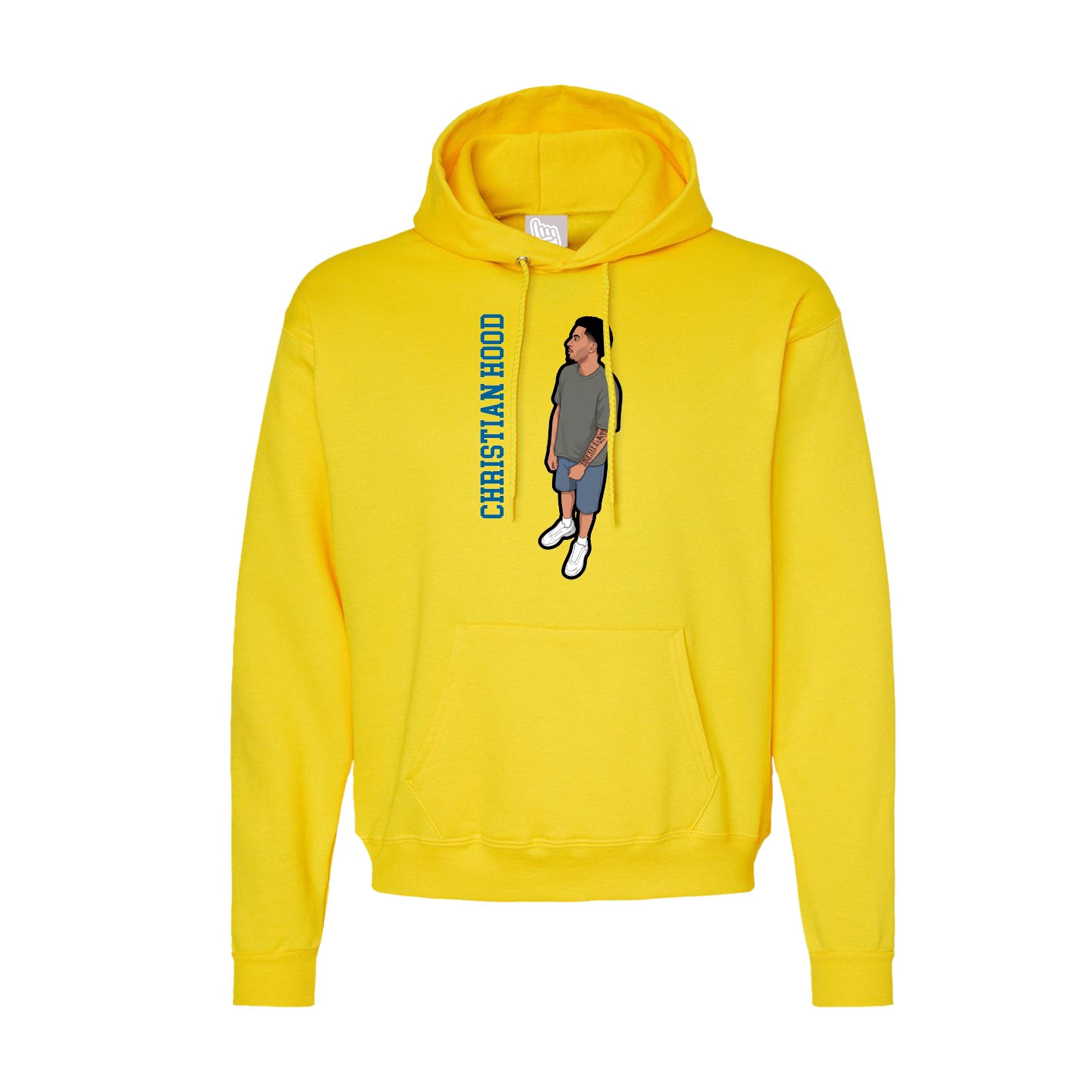 Hoodie — Name Vertical in Yellow