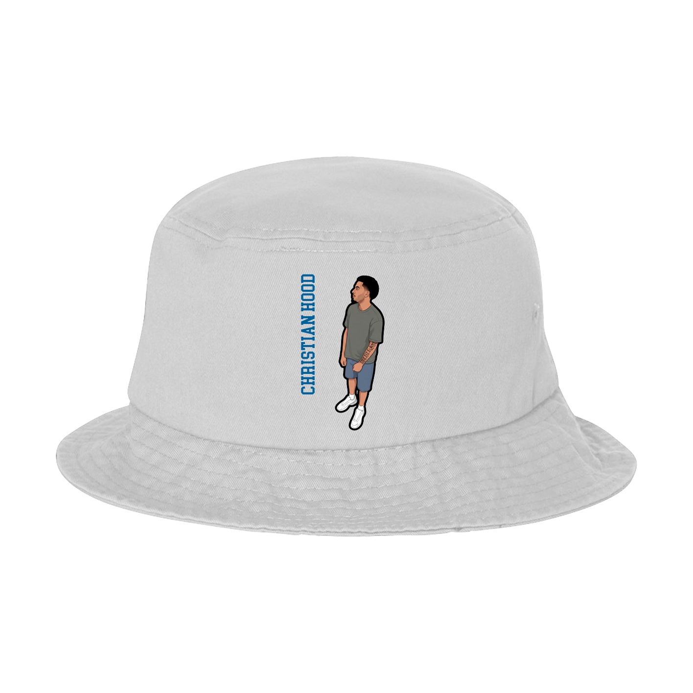 Bucket Cap — Name Vertical in White