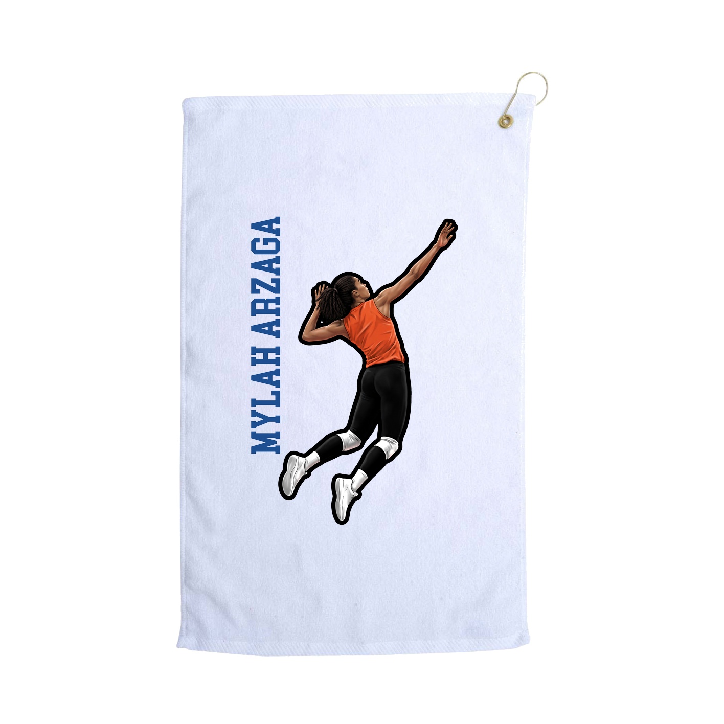 Golf Towel — Name Vertical in White