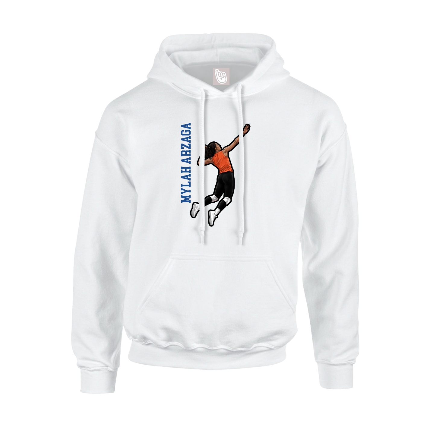 Hoodie — Name Vertical in White